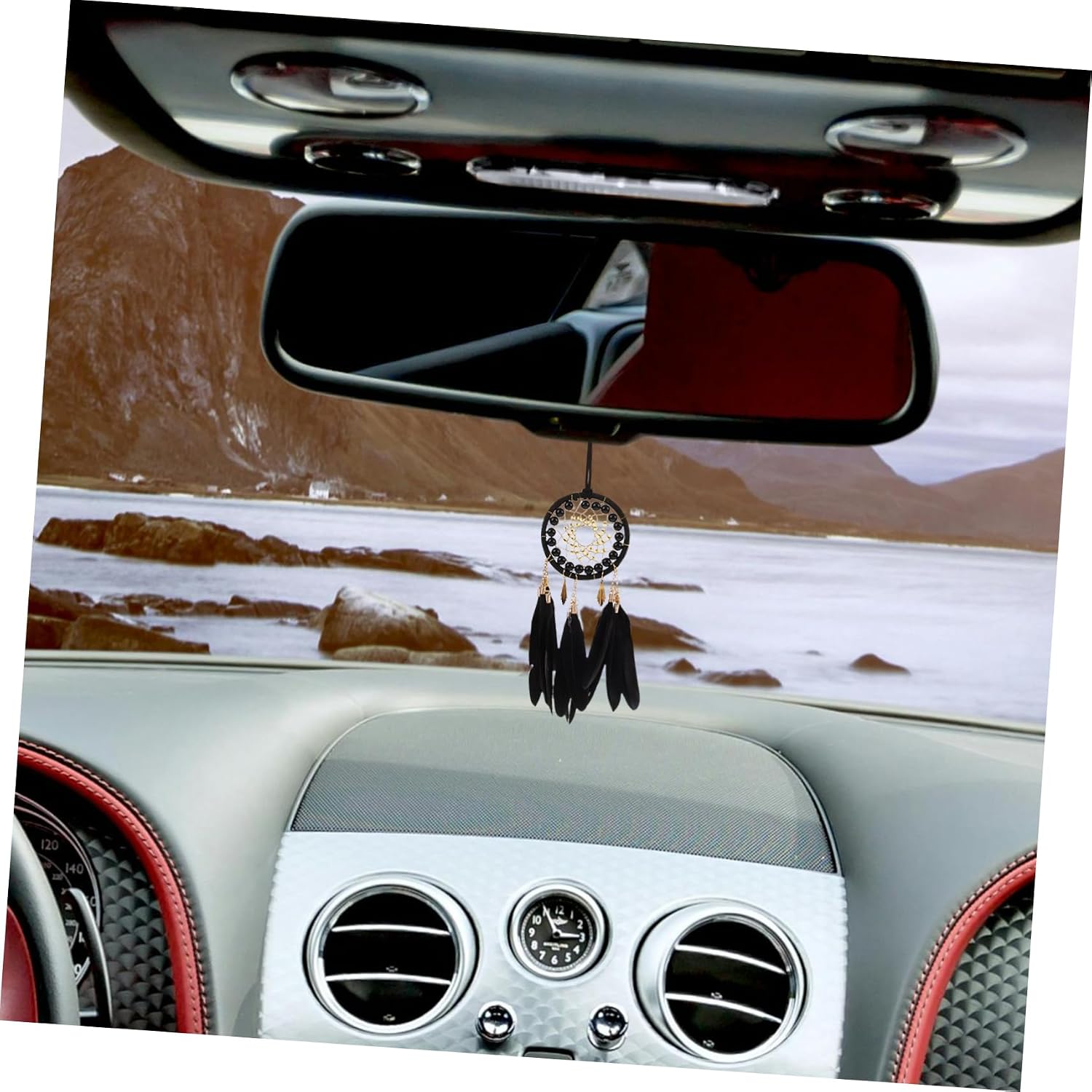 Amosfun Dream Catcher Car Pendant Vintage Rearview Mirror Hanging Decor Decorative Charm for Car Interior Accessories