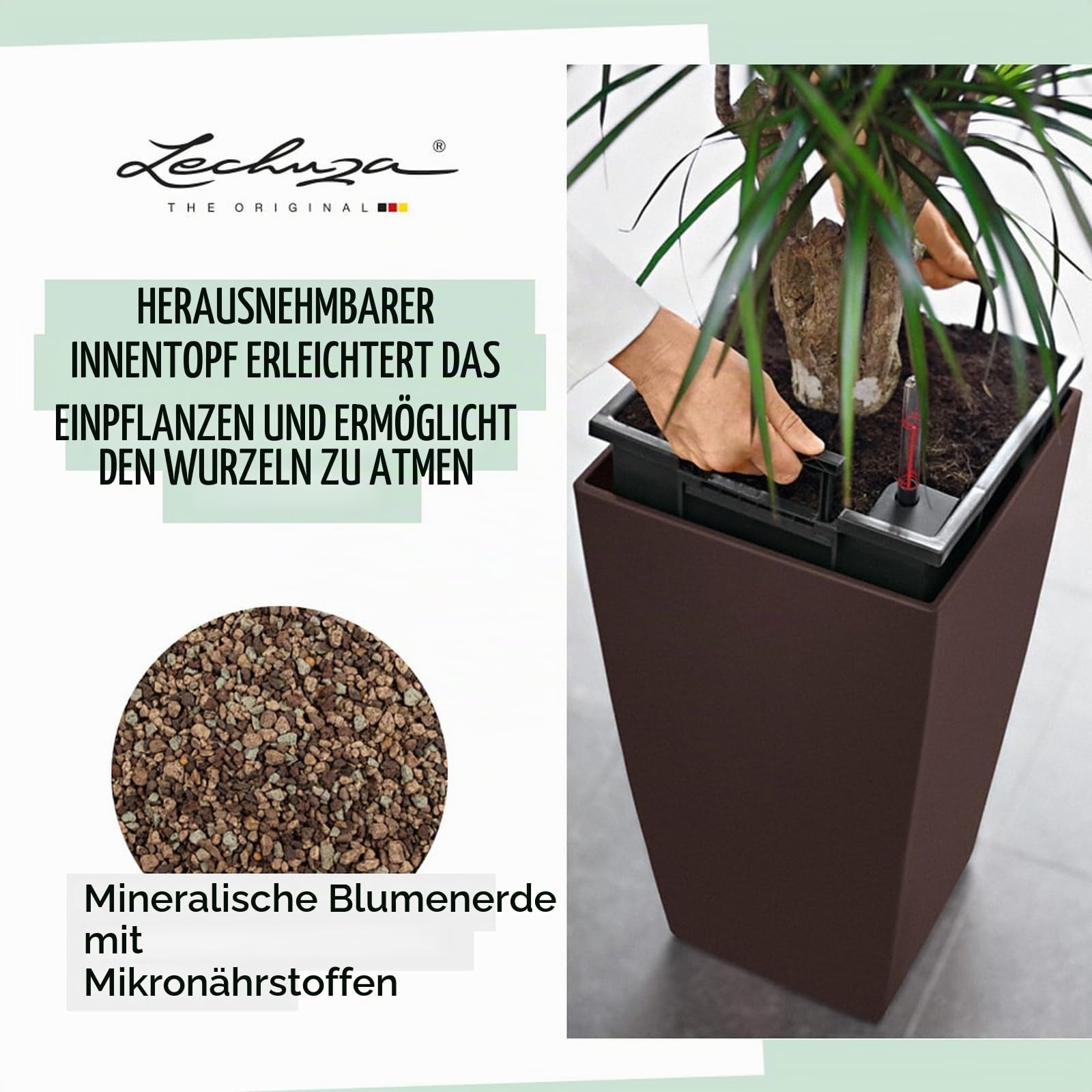 Lechuza Komplett-Set Cubico 40 Silber metallic