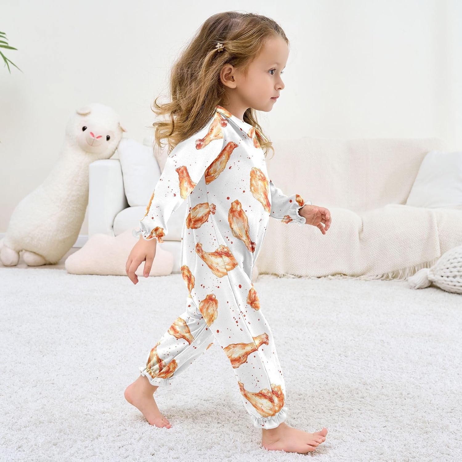 vvfelixl Baby Sleepers Roast Chicken Wing Long Sleeve Onesie Girl Baby Clothes for Girl Play One-piece for 0-3 months
