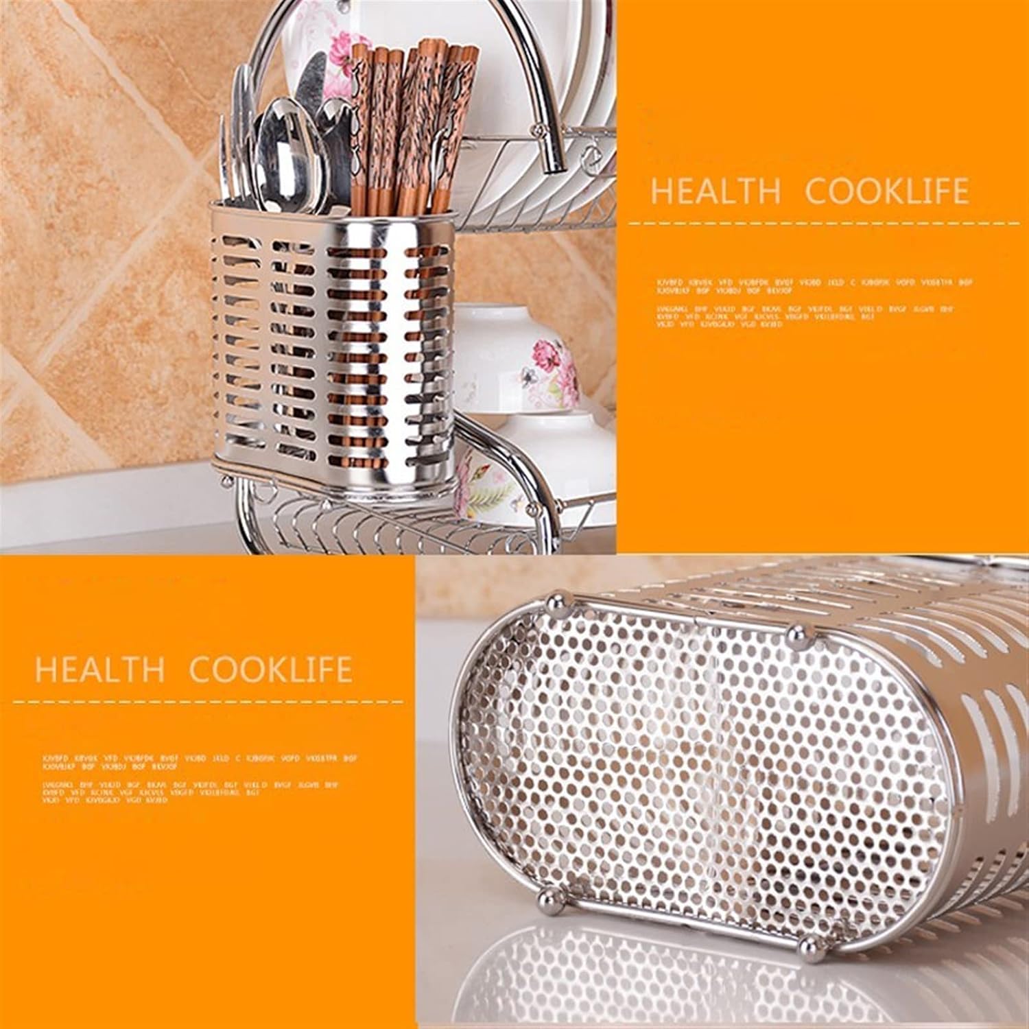 Chopstick Racks Kitchen Drain Chopsticks Cage Stainless Steel Desktop Storage Rack Hollow Cutlery Drainer Spoon Fork Knife Shelf Holder