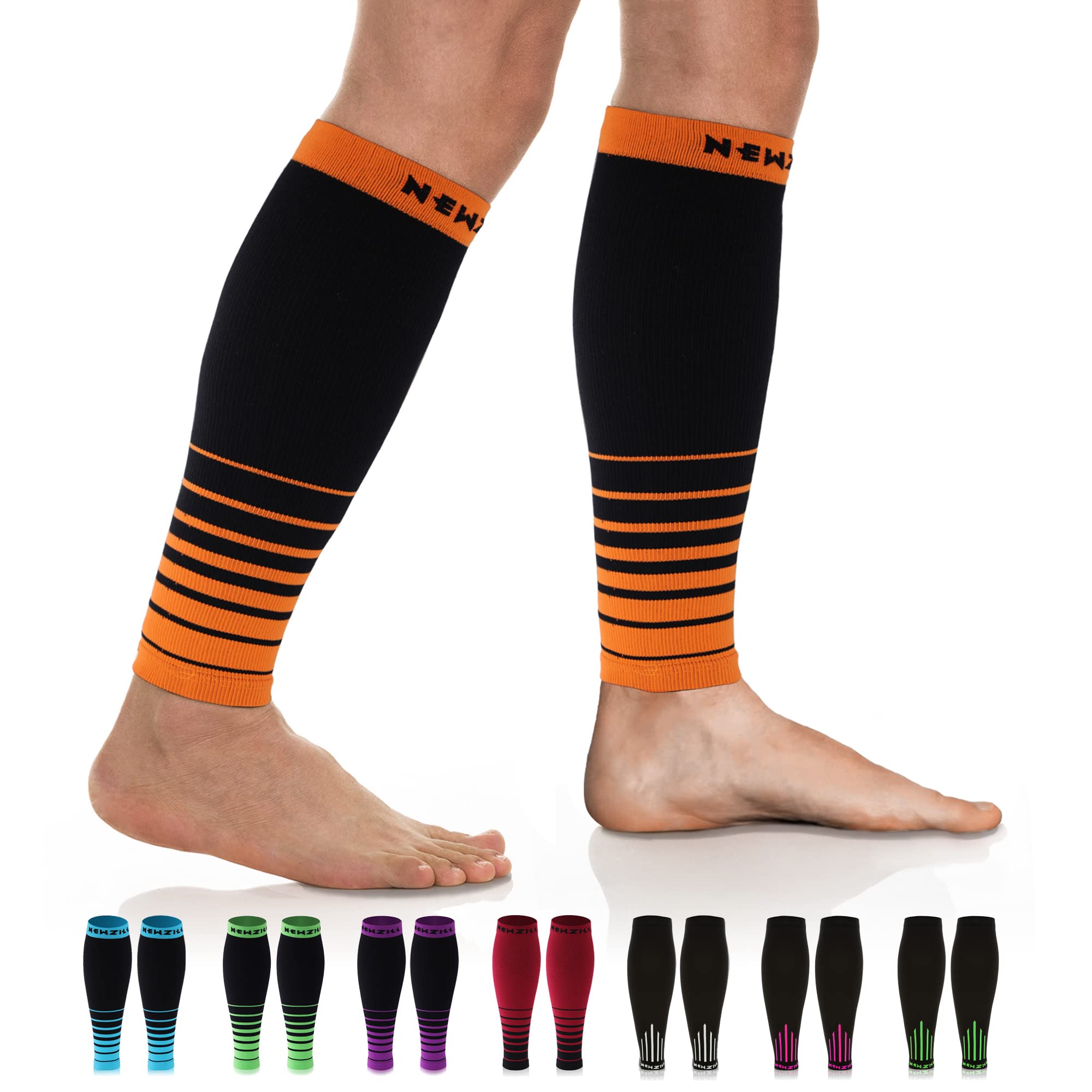 NEWZILL Compression Calf Sleeves (20-30mmHg) for Men & Women Perfect Option to Compression Socks for Running Travel Nursing