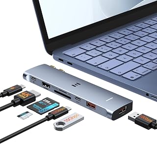USB-C 集线器 mac 7合2 MacBook Air/Neo/Pro专用 支持4K@60Hz Thunderbolt 3 双屏输出