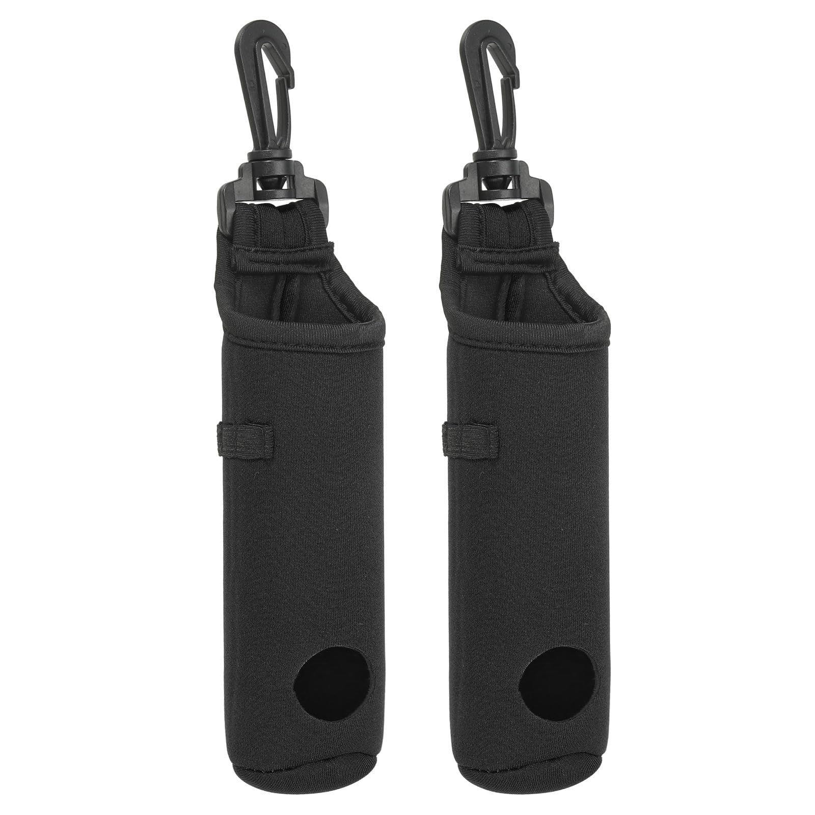 PATIKIL Golf Ball Carry Bag, 2Pack Golf Tee Holder Pouch Portable Neoprene Golf Ball Holder with Clip for Men and Women Storage Gifts, Black