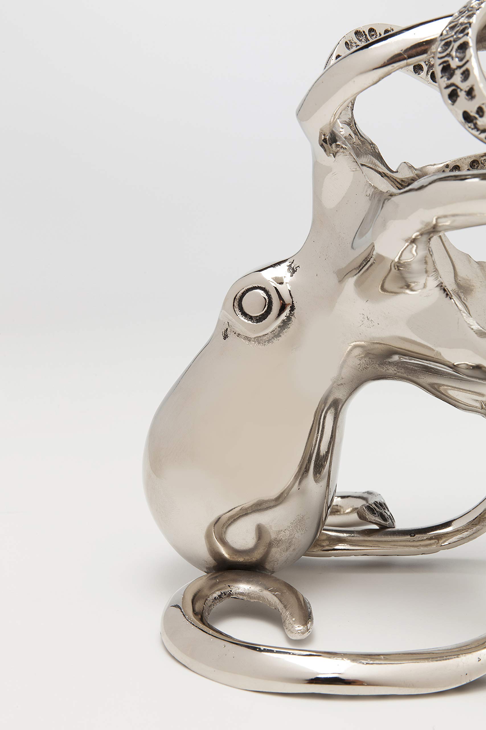 Kare Design Porte-bouteilles Octopus, Argent, Aluminium, 23x17x20 cm | Design déco, accessoire de table en aluminium, pour vaisselle et accessoires de table
