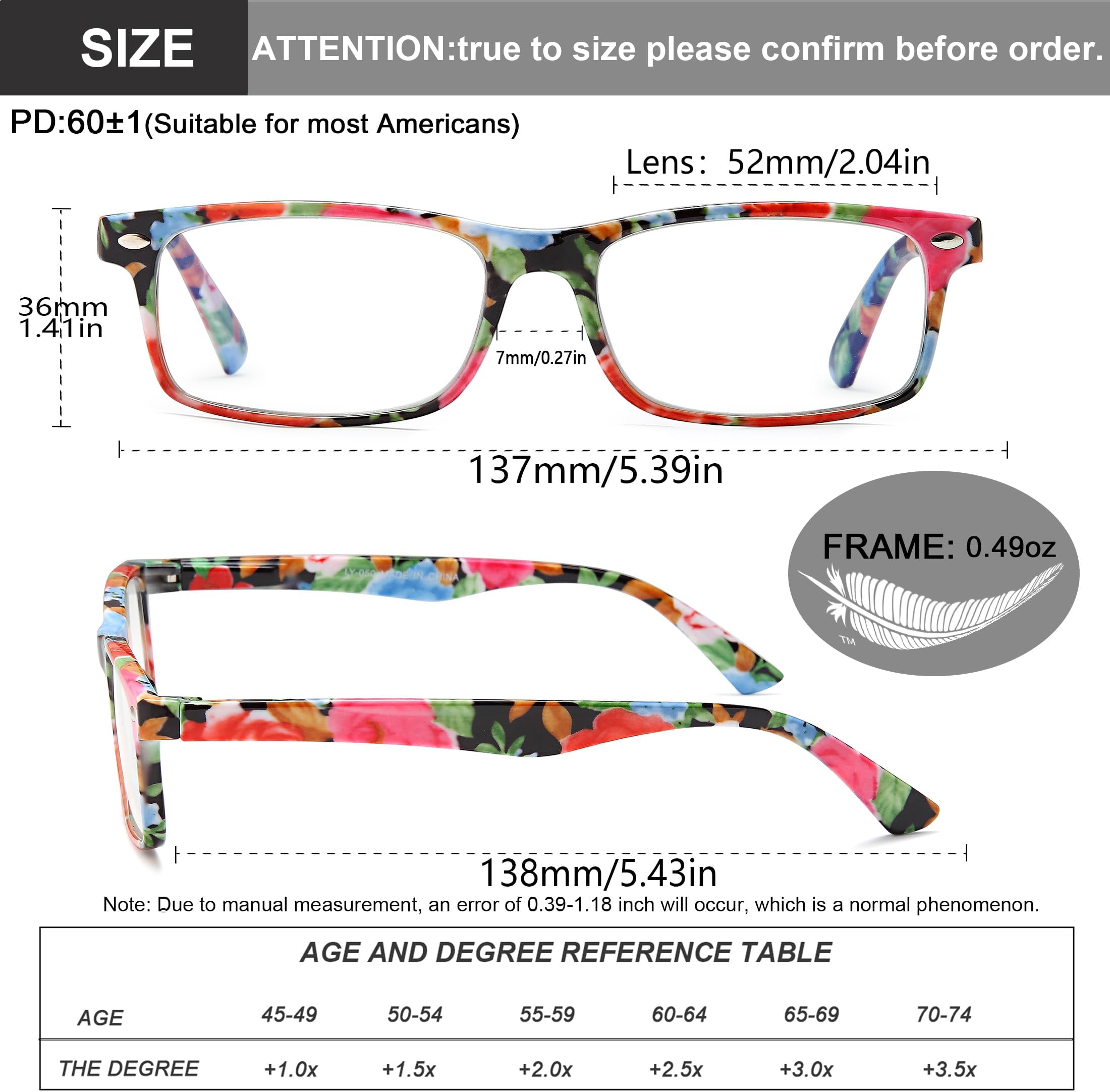 Reading Glasses for Women, Stylish Blue Light Blocking Readers, Ladies Eyeglasses, Fashion Computer Eye Glasses