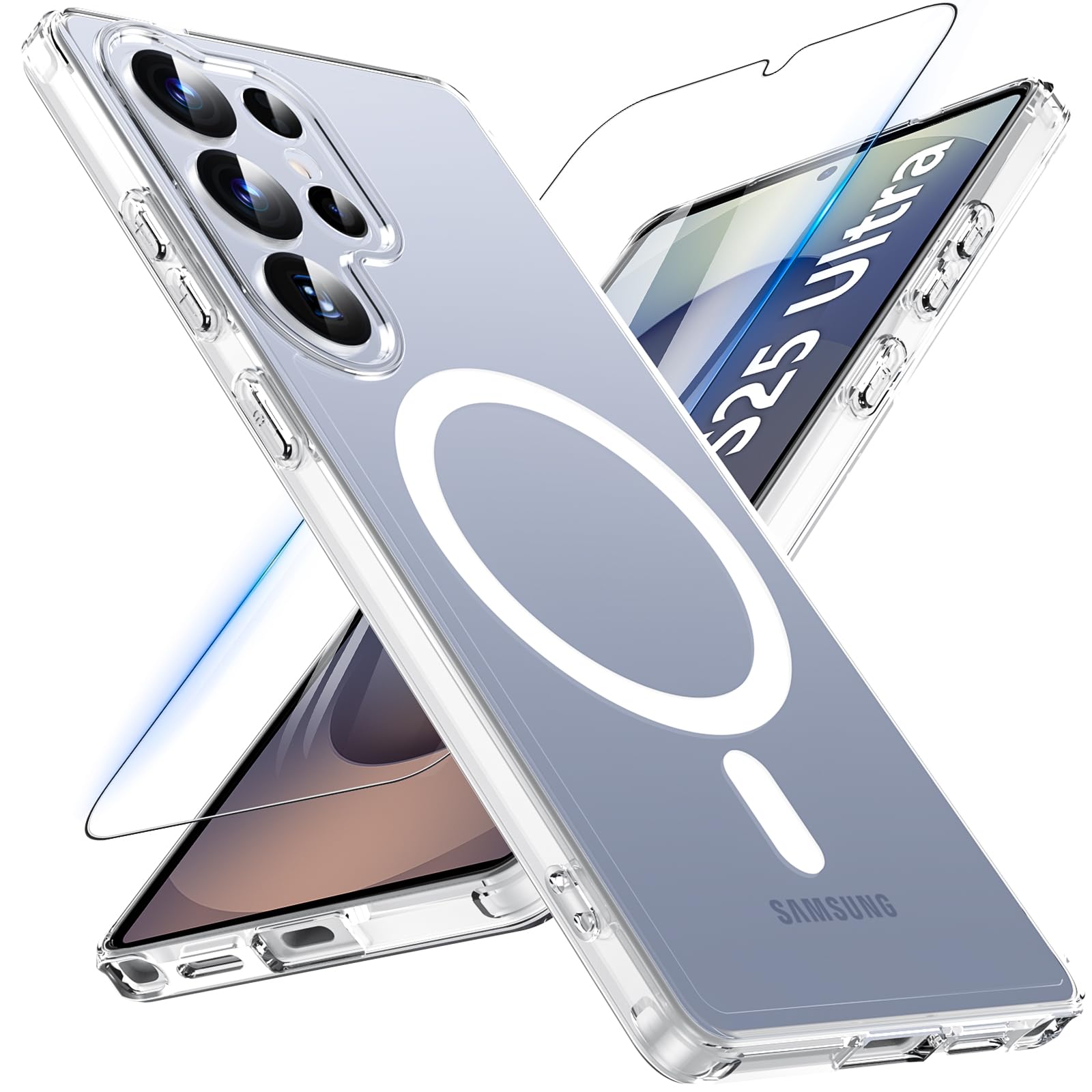 BESINPO Magnetisch Fr Samsung Galaxy S25 Ultra Hlle mit Panzerglas  Glas,Militrschutz Handyhlle fr S25 Ultra mit MagSafe Schutzfolie  Schutzhlle Case Cover fr Samsung S25 Ultra: Amazon.de: Elektronik & Foto