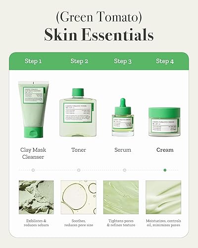 Miniatura 7 de Fully Crema facial de tomate verde, levantamiento de poros con 65% de extracto de tomate verde y vitamina C, hidratante facial para hidratación y