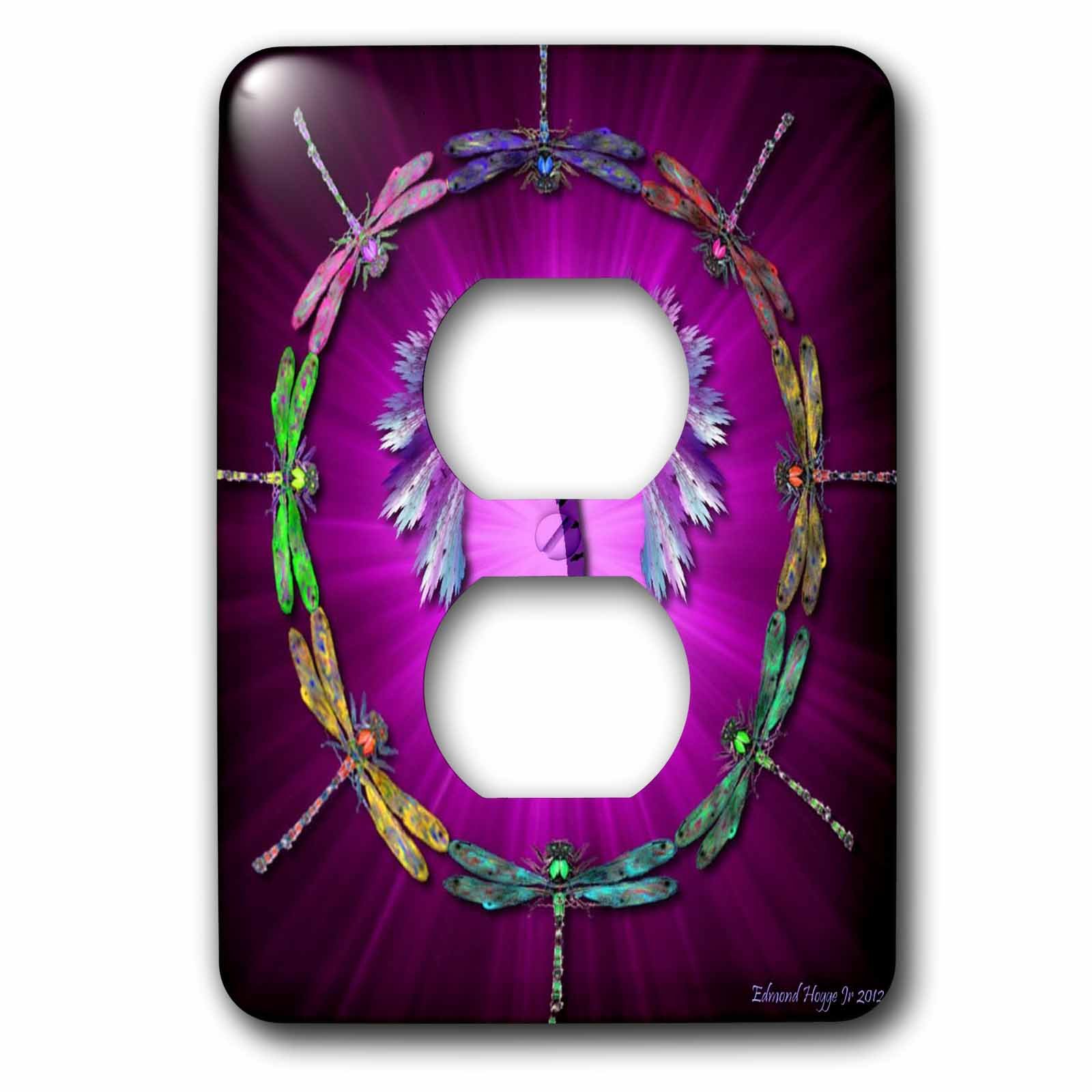 3dRose lsp_50292_6 Libellule Dance 2 Bouchon plaque de finition double