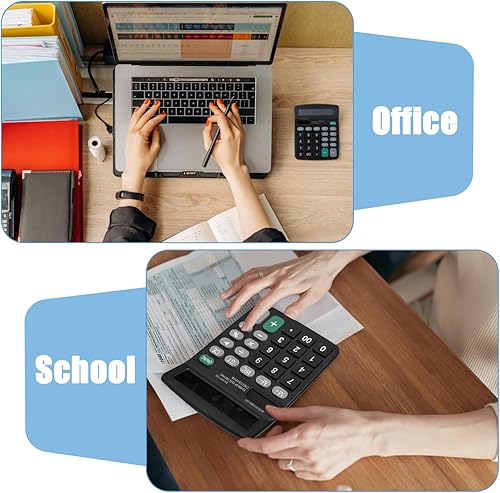 Miniatura 7 de Calculadoras de escritorio de 12 dígitos, calculadora de energía solar dual de 12 dígitos, calculadoras básicas de oficina de mano con pantalla LCD
