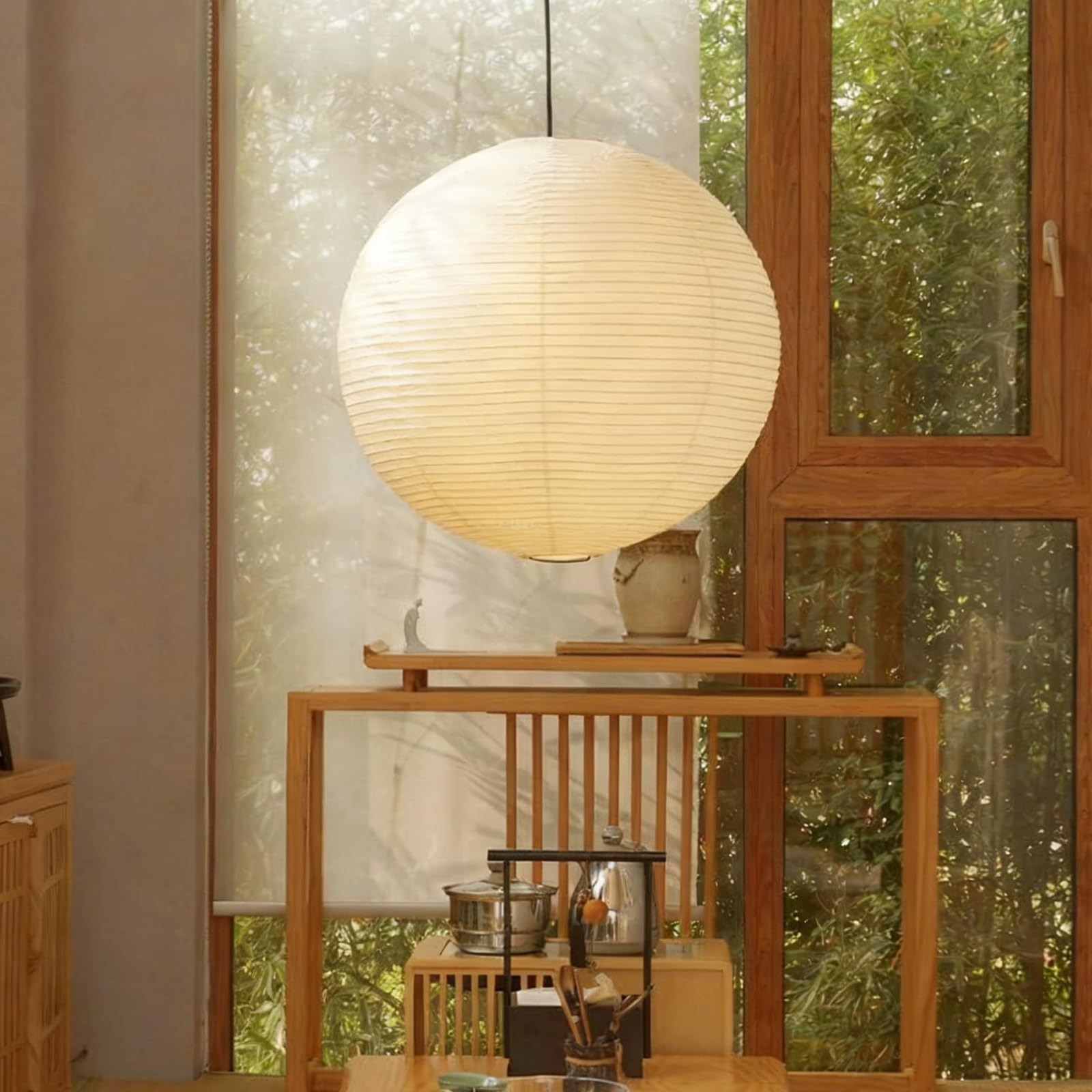 Paralume in Carta di Riso Spessa, Lanterne di Carta Rotonda Moderna, Lampadario Sospeso a Sfera per Illuminazione Ambiente, per Soggiorno, Camera da Letto, Hotel e Feste, 40 cm