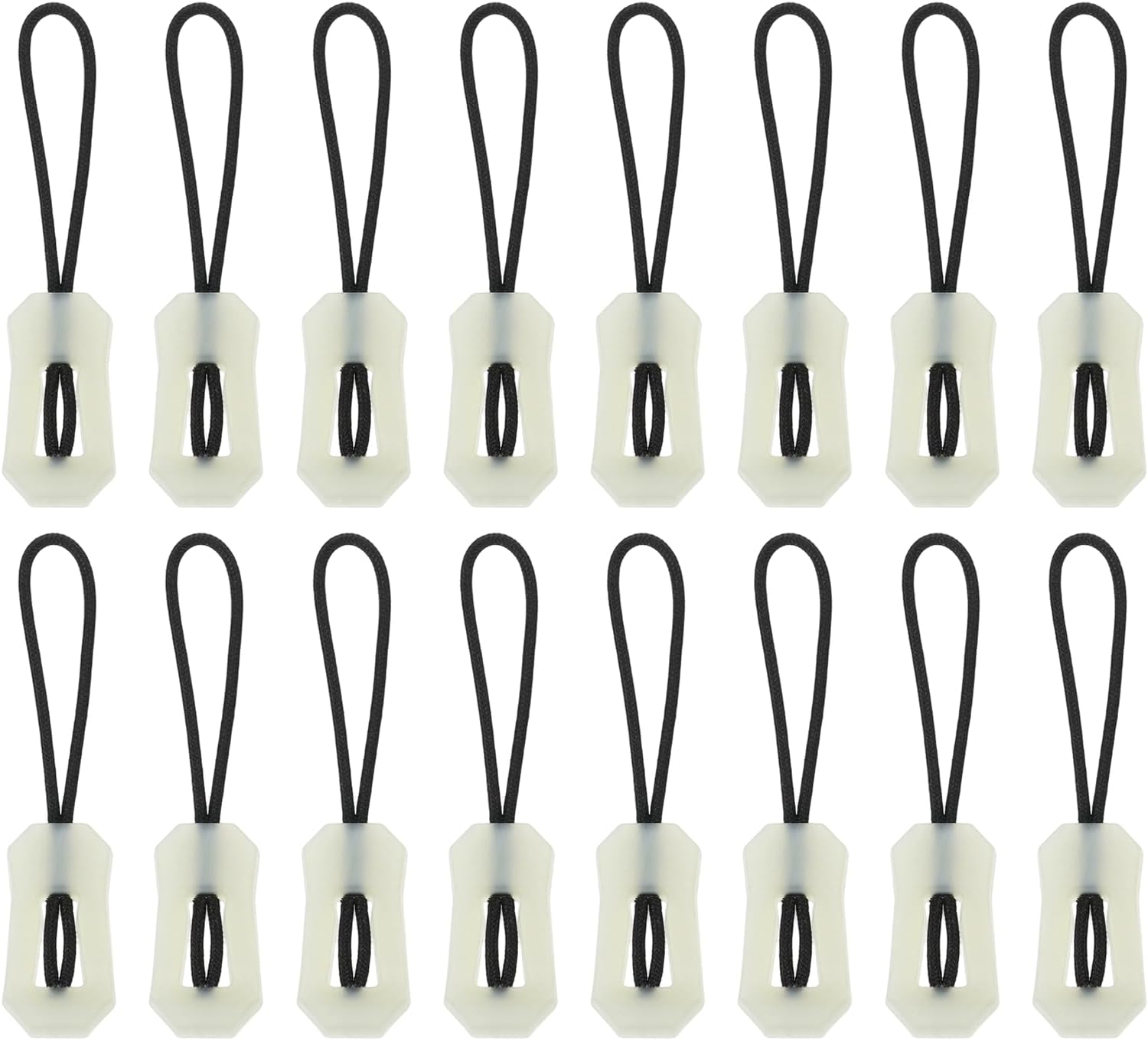 uxcell 20pcs Luminous Zipper Pulls, Zipper Puller Head Glow in The Dark Anti-Lost Extenders for Outdoor Mountaineering Camping Jackets Luggage Backpacks Handbags, White
