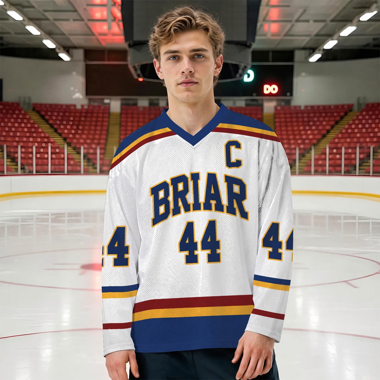 Campus Briar U Hockey Jersey Graham 44 & Logan 22 & Tucker 46 & di Laurentis 66 Jersey Maglia Vneck Maglietta Sportivo Streetwear Unisex Manica Lunga Camicie di Ispirazione Sportiva for Fans