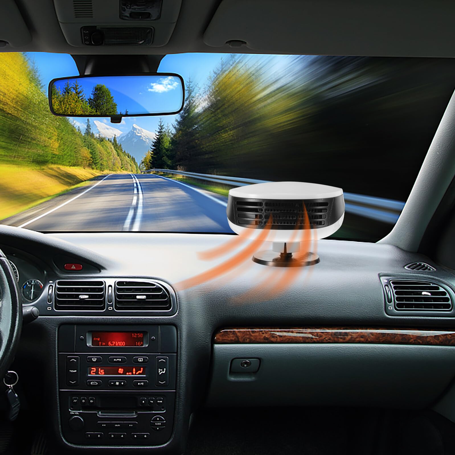 TOYANDONA Calefactor Portátil para Coche 12v Función de Desempañador y Descongelador de Parabrisas Ventilador Ajustable para Calefacción Rápida Vehículos Suv y Autocaravanas
