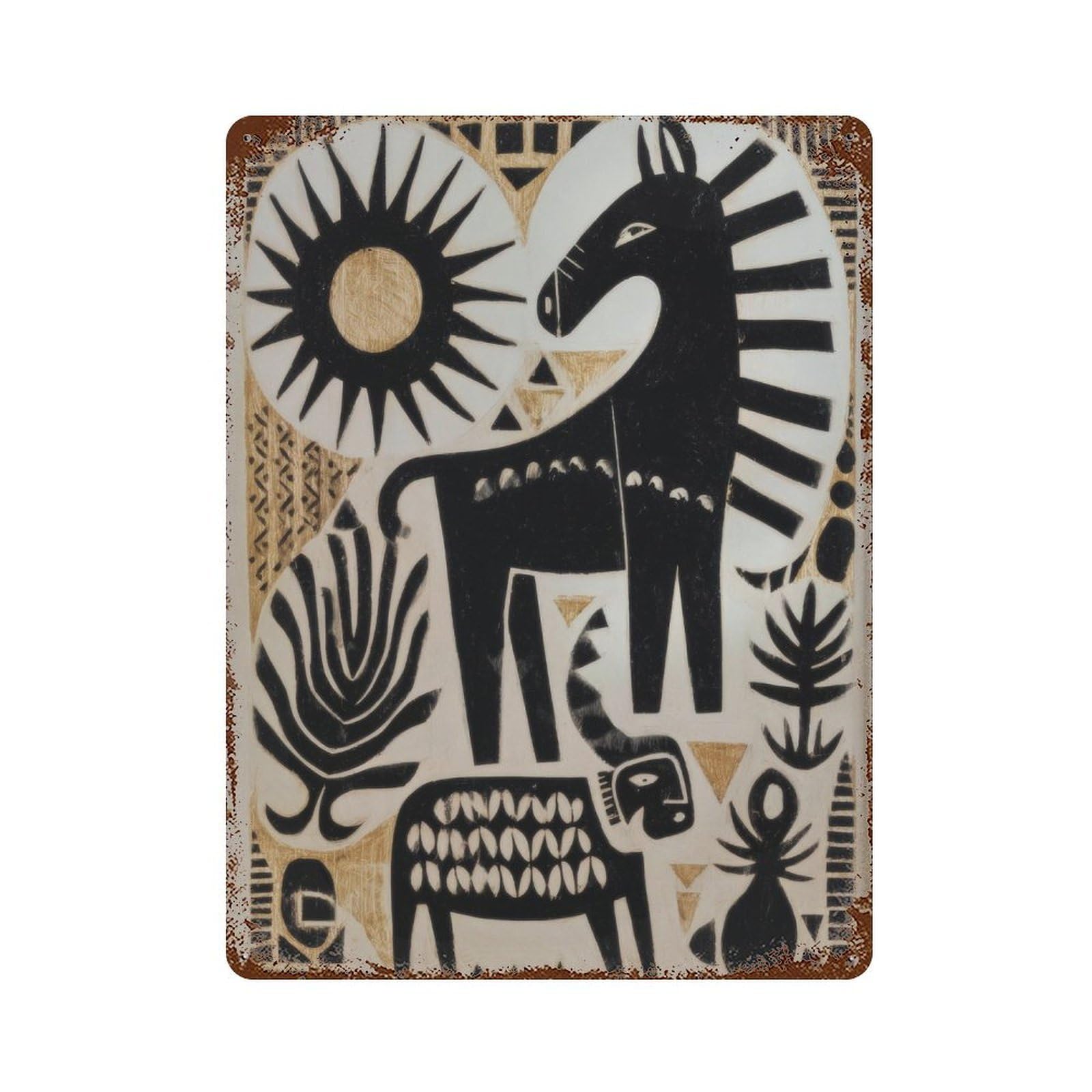 xiaoxiaoshen Traditional Mexican Animal Wall Decor Art Metal Tin Poster Modern Home Decor Art Home Bar Shop Decorations Vintage Sign 40x30cm