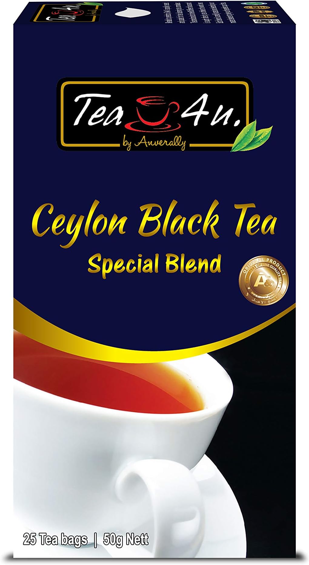Tea4U Ceylon Black Tea Special Blend, 25 Teabags