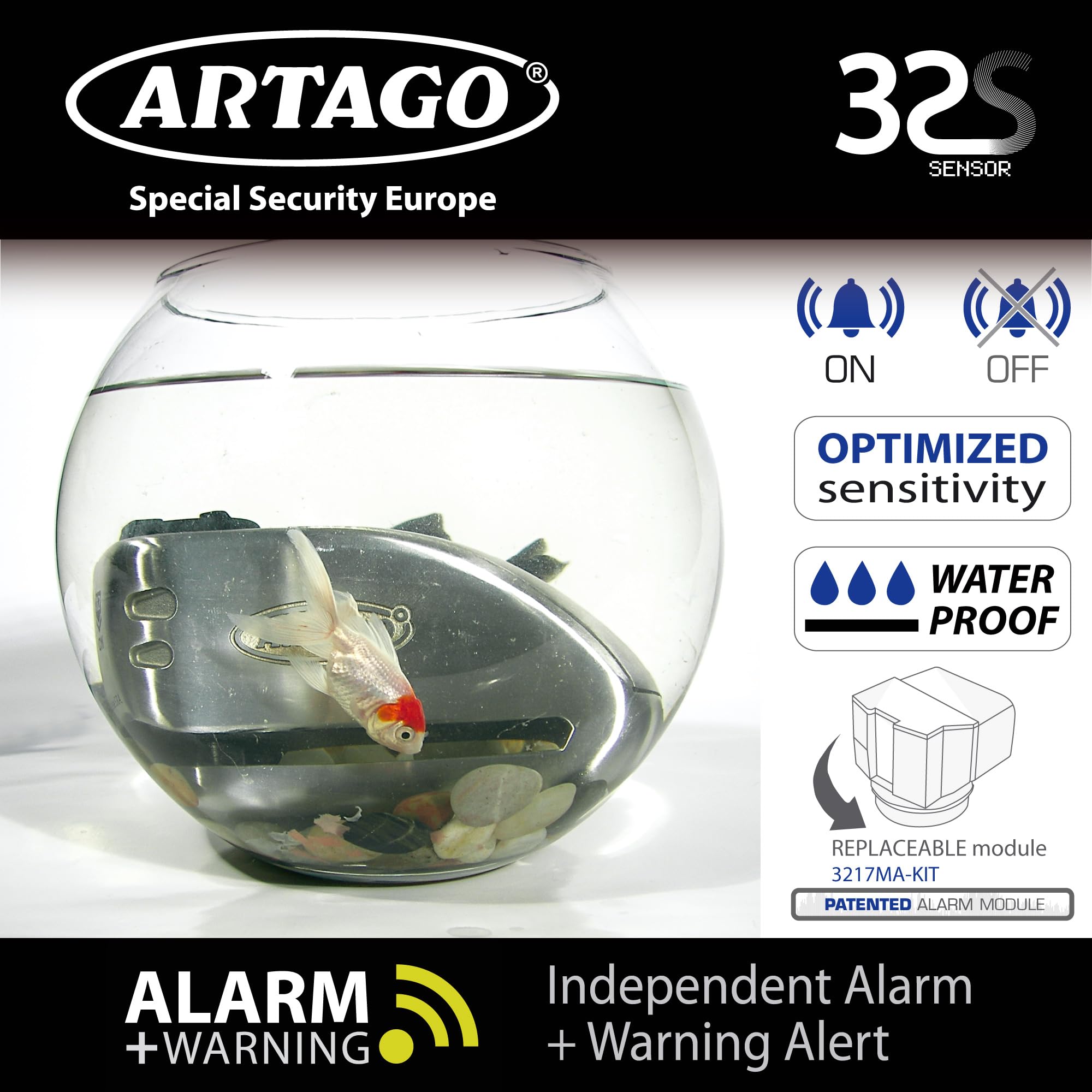 Artago 32S3 Pack Candado Antirrobo Disco con Alarma 120db Alta Seguridad + Soporte para Kawasaki Z900, Homologado Sra