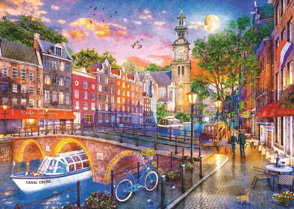 Ravensburger Puzzle 12000884 Sonnenuntergang Amsterdam - 1000 Teile Puzzle für Erwachsene from 14 Years, Yellow