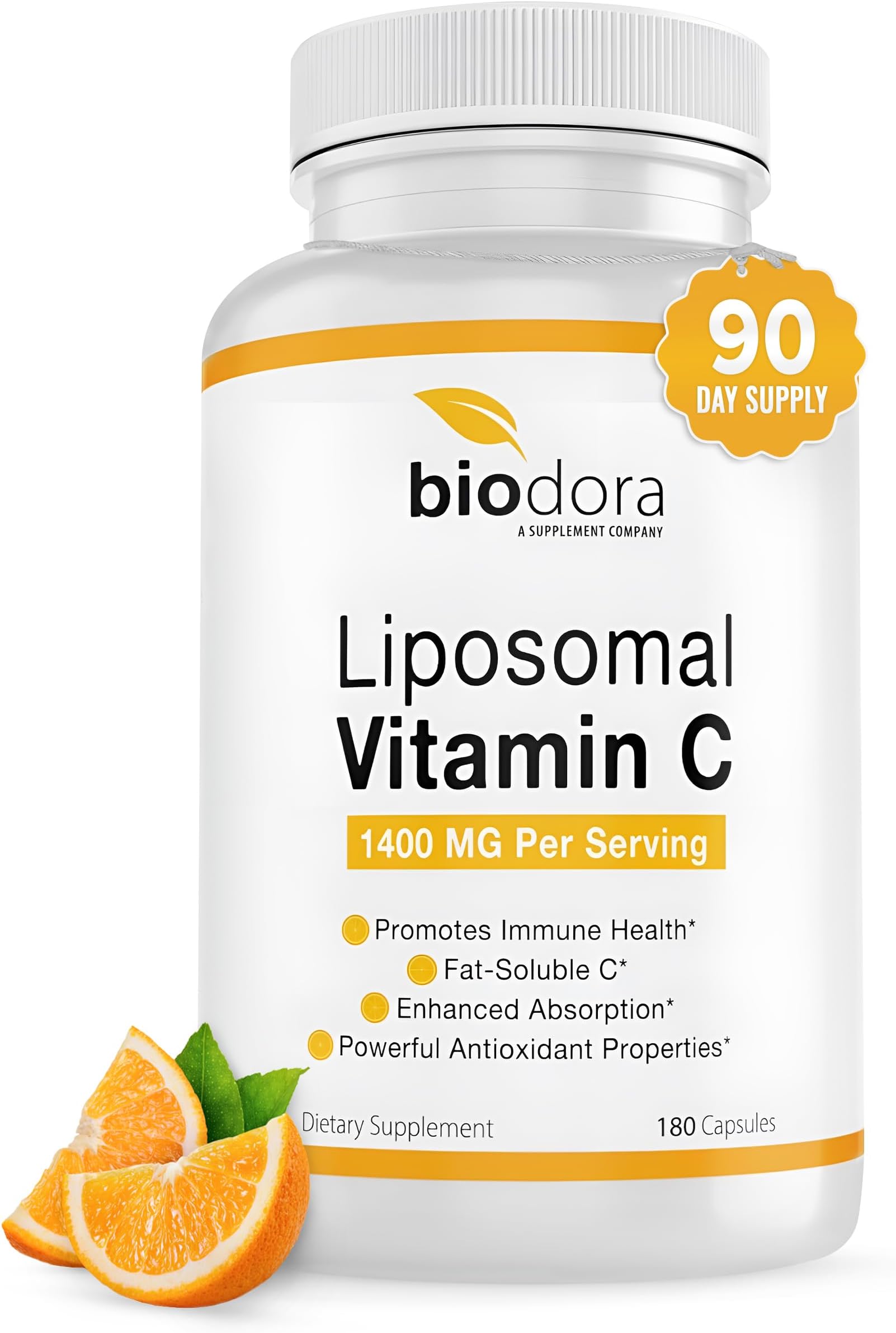 Liposomal Vitamin C, Healthy Immune System, Supports Heart Health, Enhanced Energy Level, Antioxidant Properties, 1400mg Per Servings, 180 Capsules
