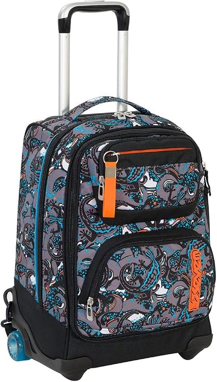 TROLLEY SEVEN COMBY - REPTIL - Grigio - Spallacci a scomparsa - Uso zaino  Scuola e viaggio - 40 Lt - : Amazon.it: Valigeria