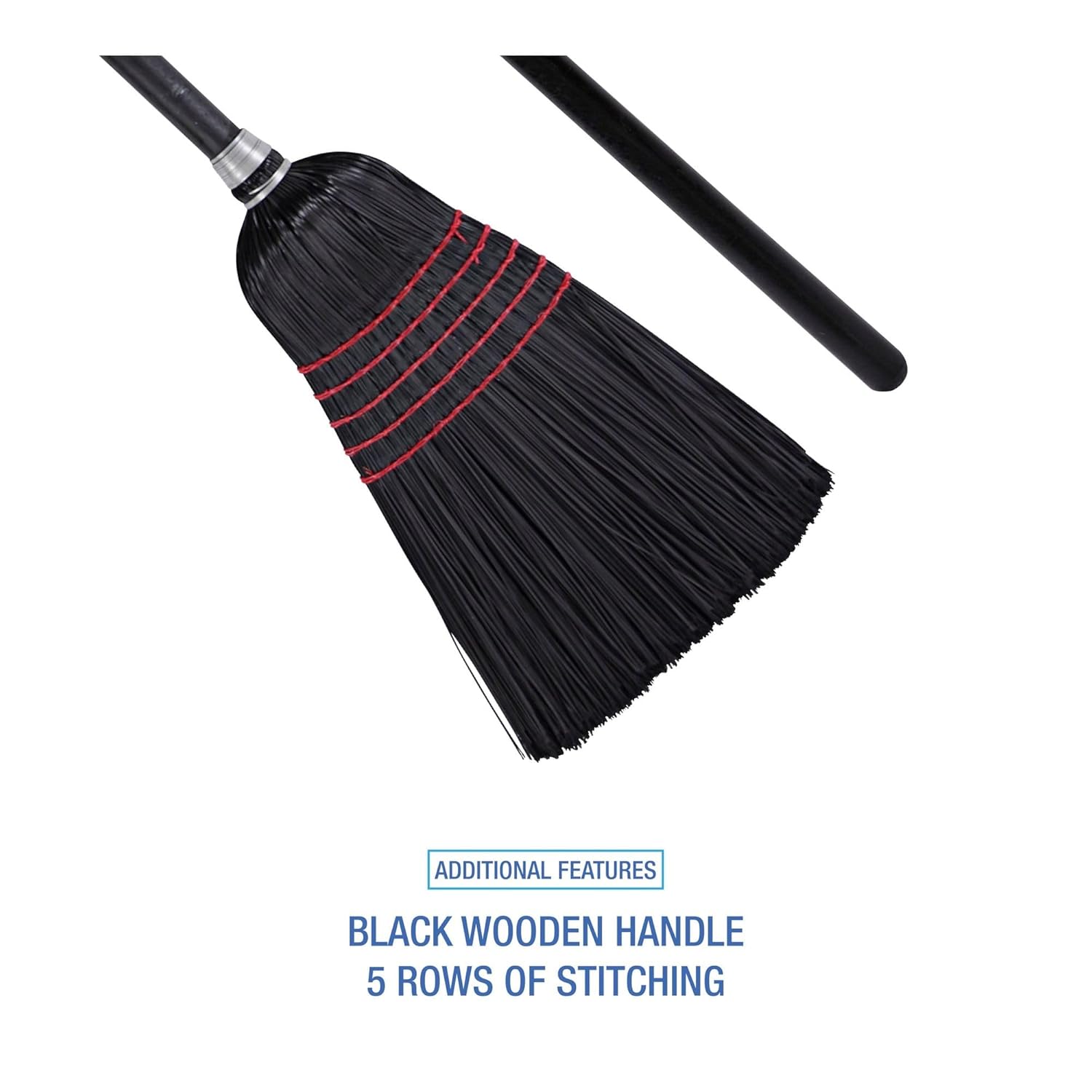 Boardwalk BWK930BP Flagged Tip Poly Bristle Janitor Brooms, 57-58-1/2", Natural/Black (Case of 12)
