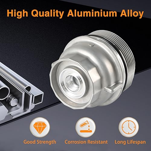 Miniatura 2 de FUSCH Conjunto de tapa de carcasa del filtro de aceite con tapón de aceite compatible con Toyota 4Runner Avalon Camry Highlander RAV4 Sienna Tundra