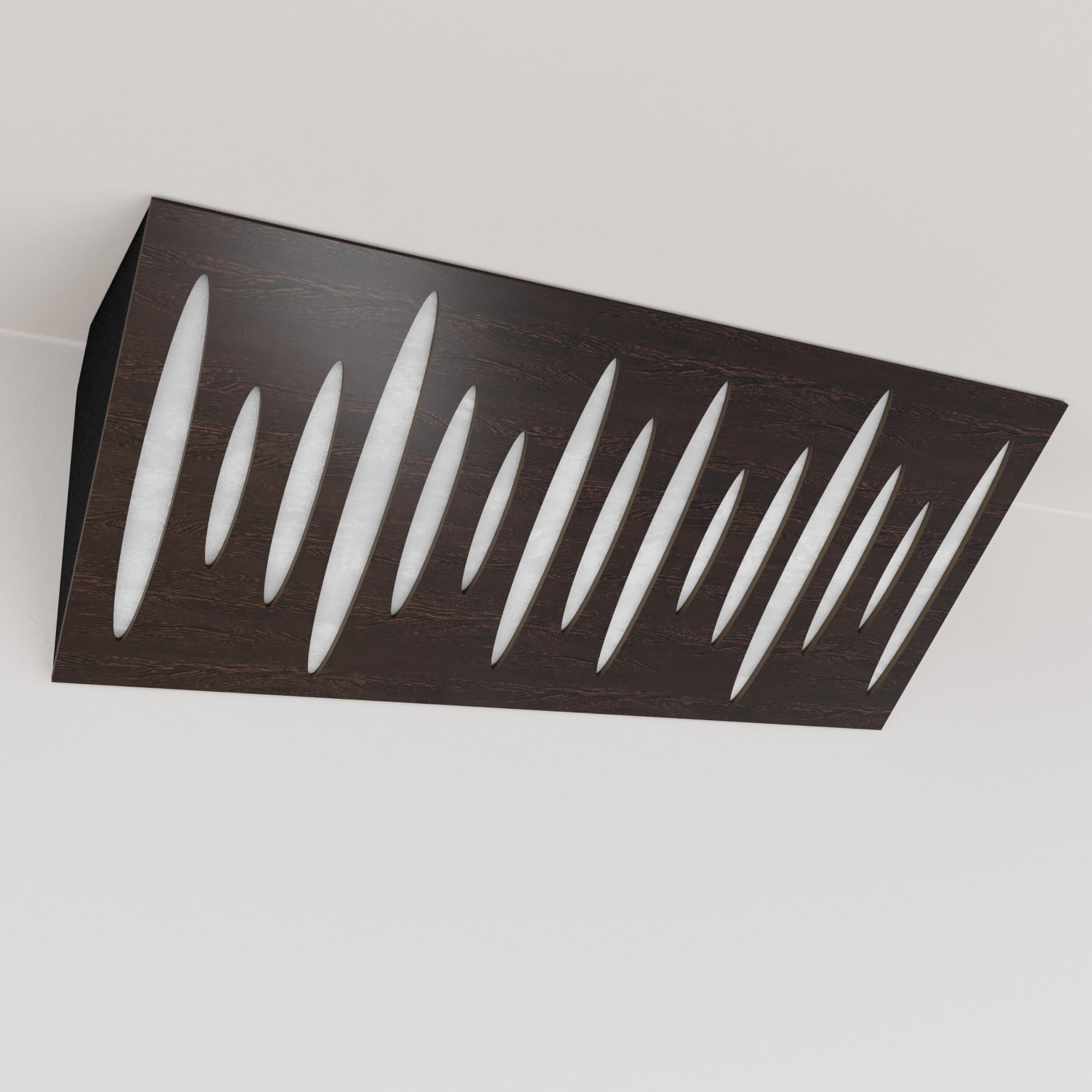 Pack de 2 trampas de graves estrechas para esquina con tela de terciopelo | Difusión - Absorción - Reflexión - Insonorización - Control acústico | 23×50cm | [PULSE (Horizont) - Wengué | Blanco]