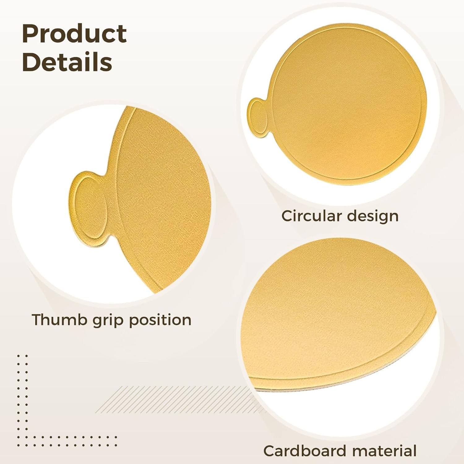 300 Pcs Golden Cake Boards, Round Dessert Base, 3.5 in Disposable Cake Boards for Bakeries, Parties, Events