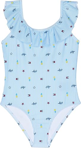 Tommy Hilfiger Baby-Girls One-Piece Swimsuit with UPF 50+ Sun Protection, Quick Drying Bathing Suit