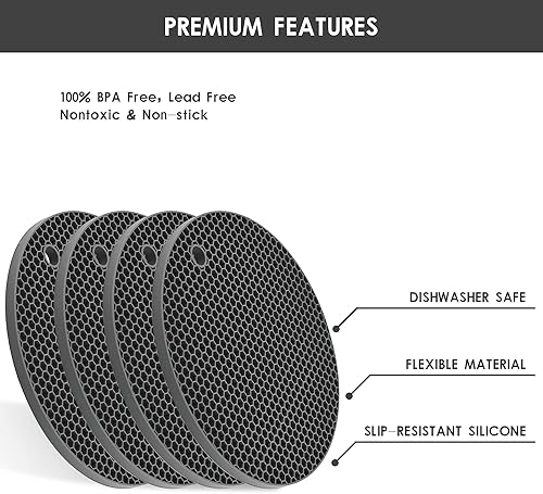 Miniatura 9 de Salvamanteles de silicona para platos calientes, salvamanteles calientes para cocina, salvamanteles de silicona para ollas y sartenes calientes,