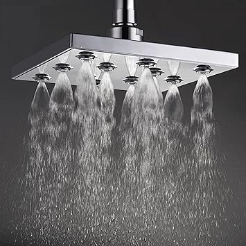 Marcoware ABS Jetfall Overhead Shower 6x6 Inches, Chrome, Polished Finish