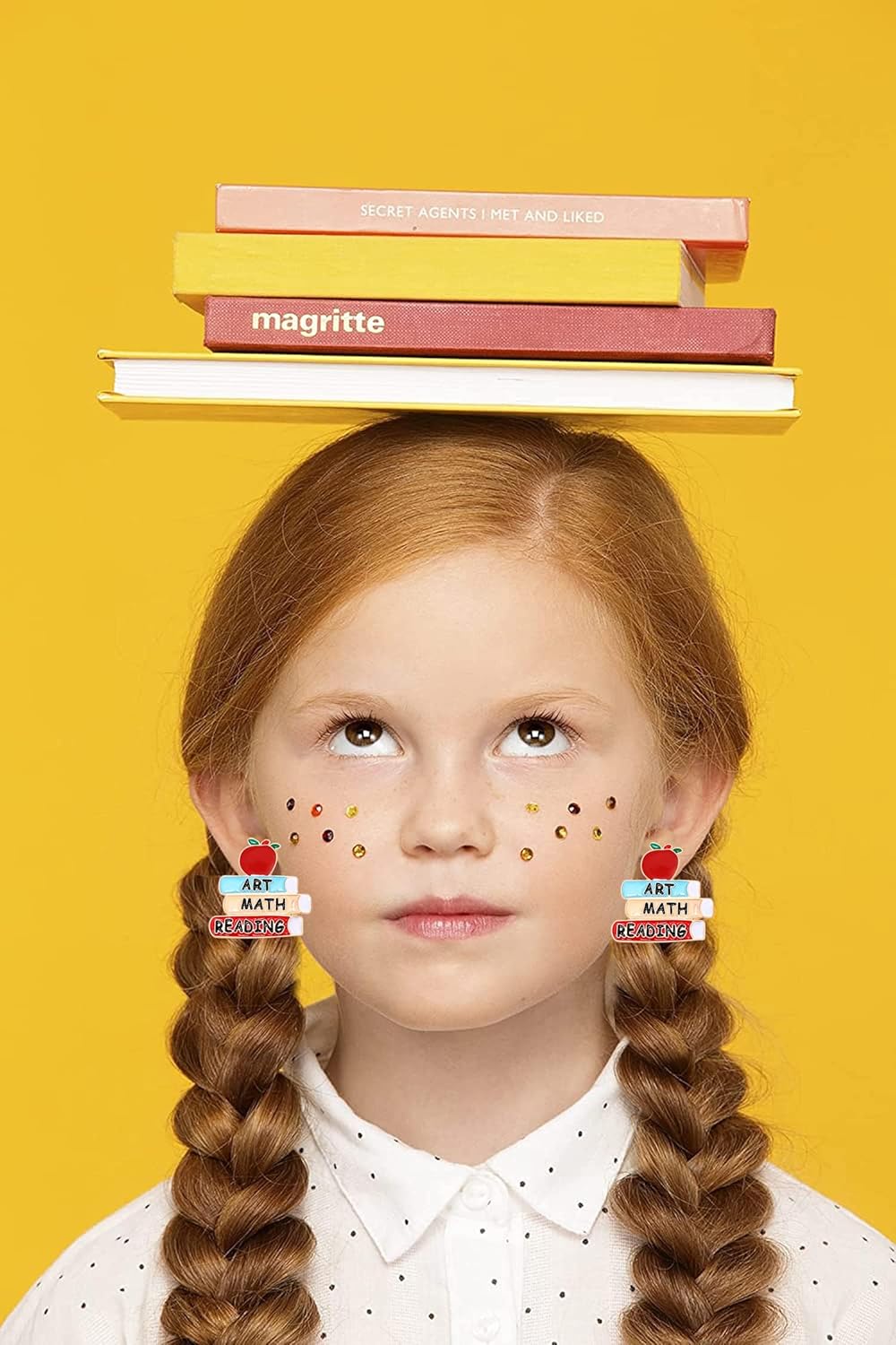 Teacher Earrings Hypoallergenic Cute Small Stud Earrings Funky Apple Books Pencil Teach Owl School Themed Studs Back to School Season Jewelry Teacher’s Day Appreciation Gifts for Students Teacher - Image 3