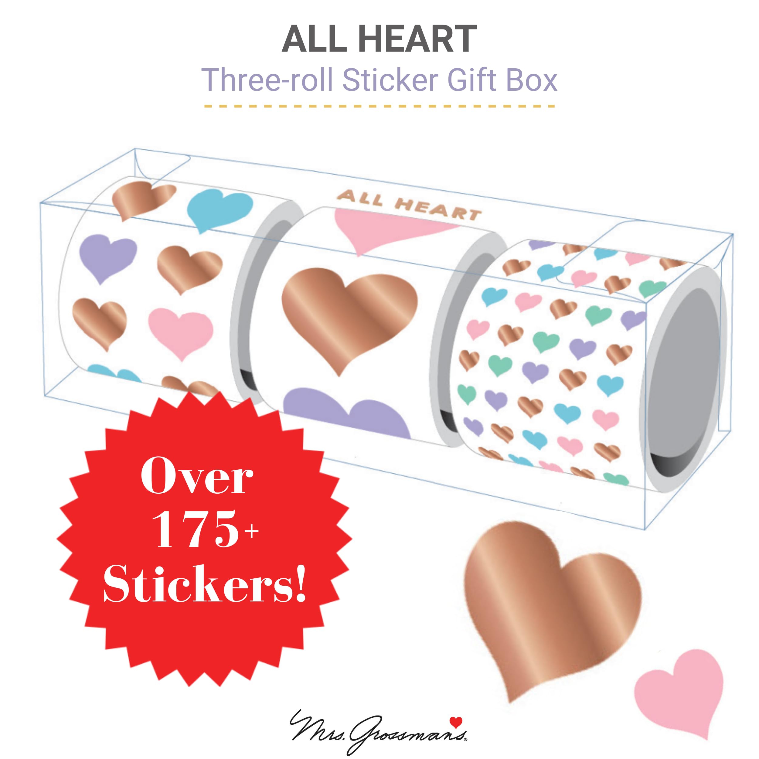Amazon | Mrs. Grossman's All Heart ステッカー 3ロール ギフト