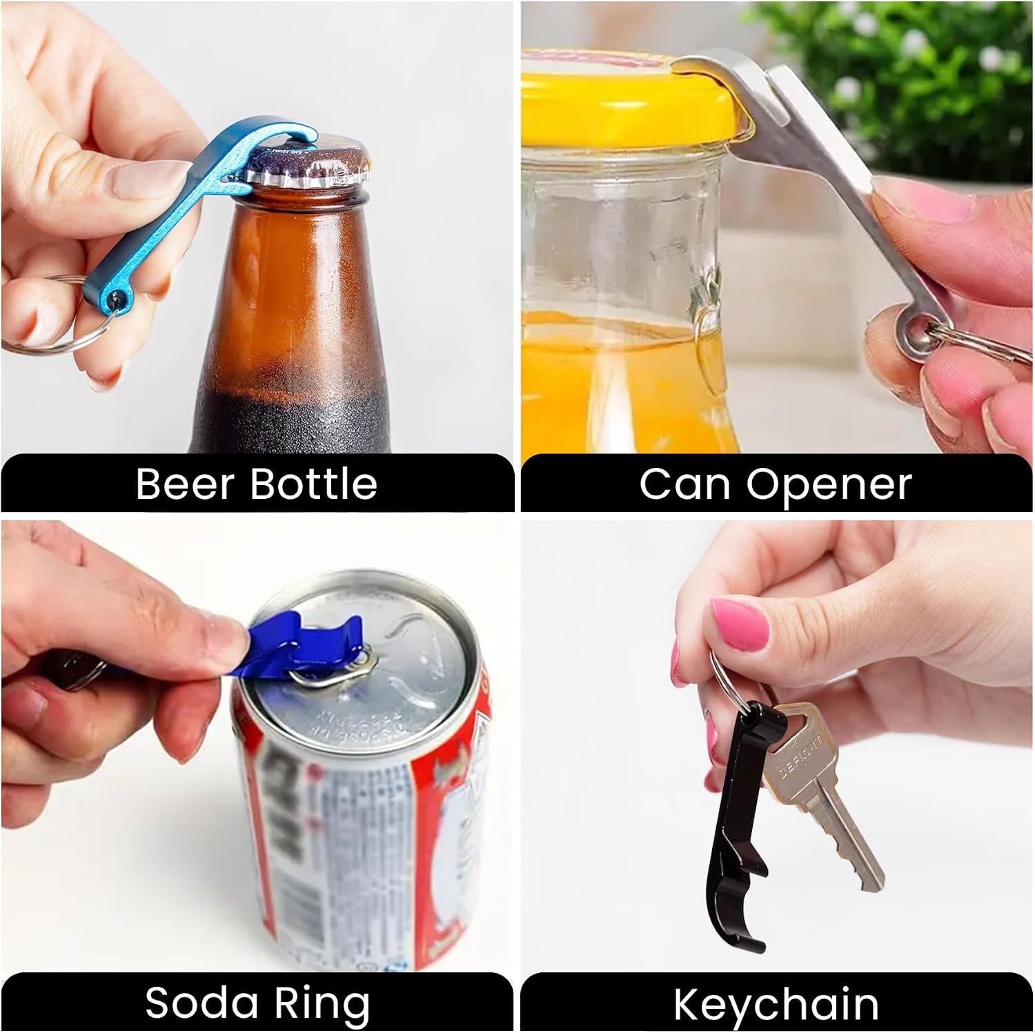 100pcs Personalized Bottle Opener Keychain, Custom Aluminum Beer Bottle Opener for 9 Colors, Engraved Your Own Text/Logo for Wedding Favors, Brewery, Bar, Anniversaries, Party Gift (100)