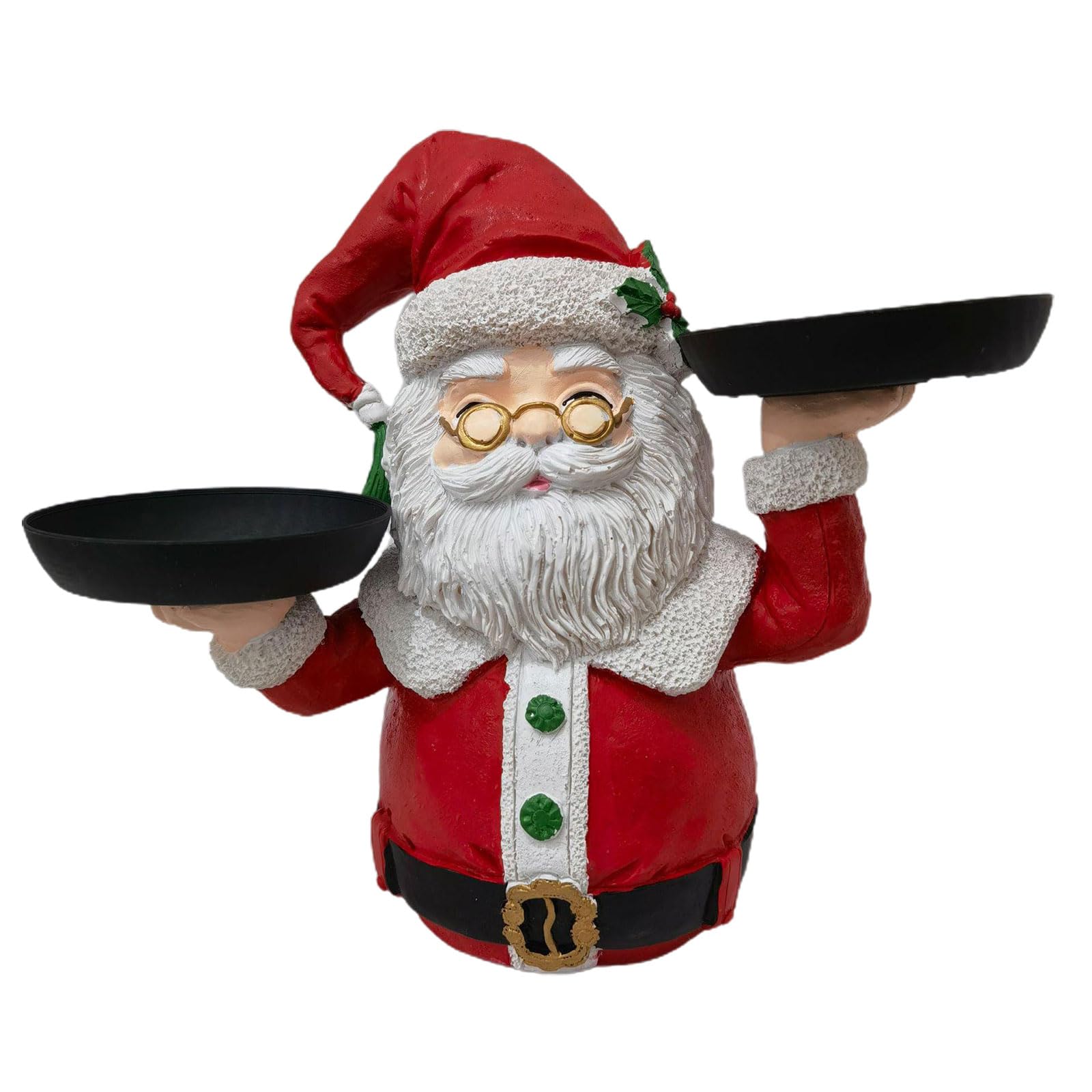Jazuaiao Christmas Holder Snowman Shaped Rack for Festive Snacks Decorative Santa Rack Christmas Holder Snowman Tray Tray Festive Figurine Resin Seasonal Tabletop Display