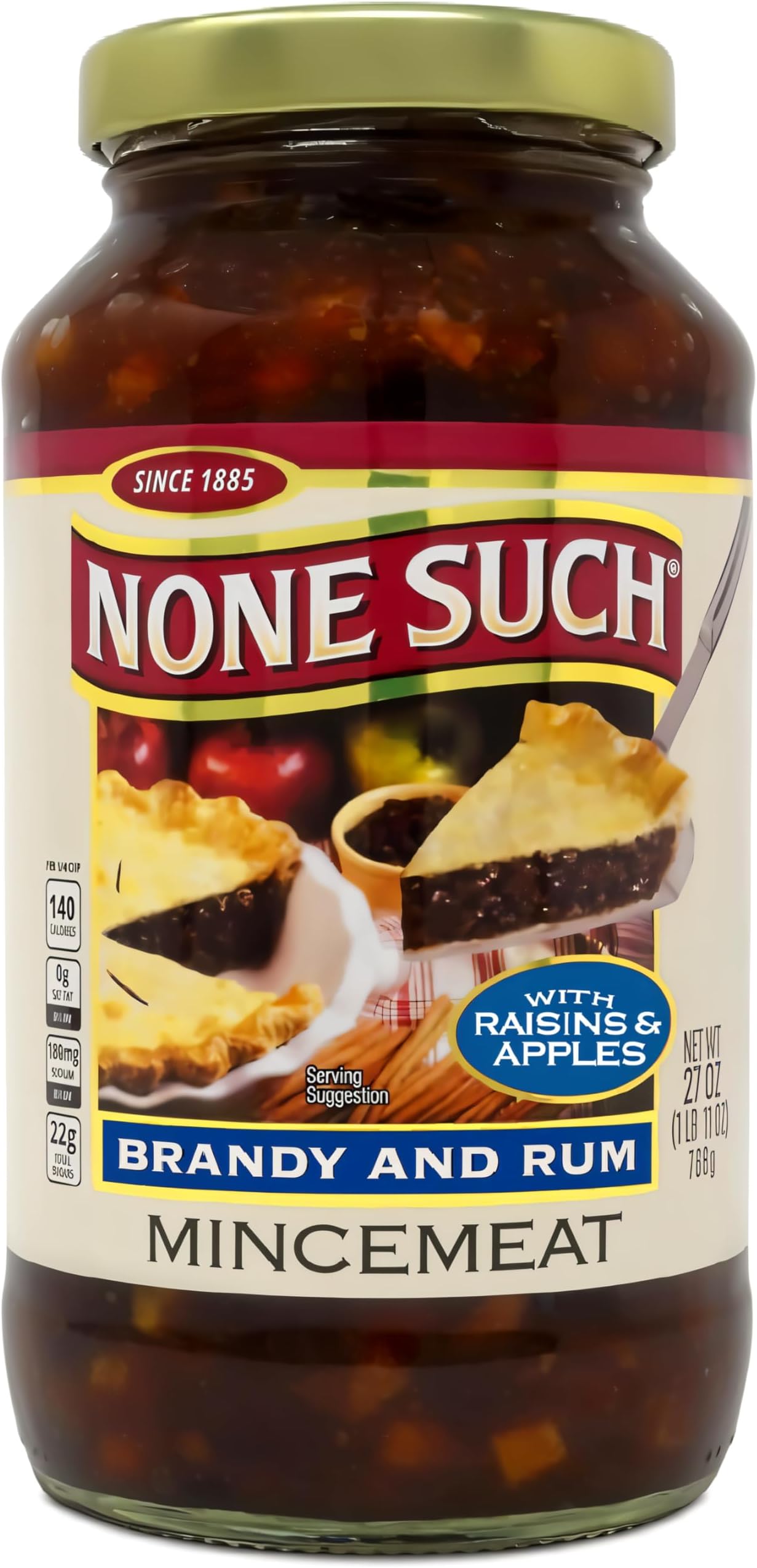 Mincemeat Brandy & Rum - Pie Filling with Apples and Raisins, 27 Ounce (Pack of 1)