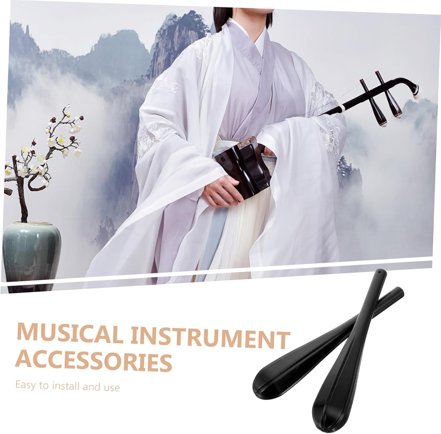 Plastic Erhu Tuning Pegs 2pcs Replacement Tuner Part Black