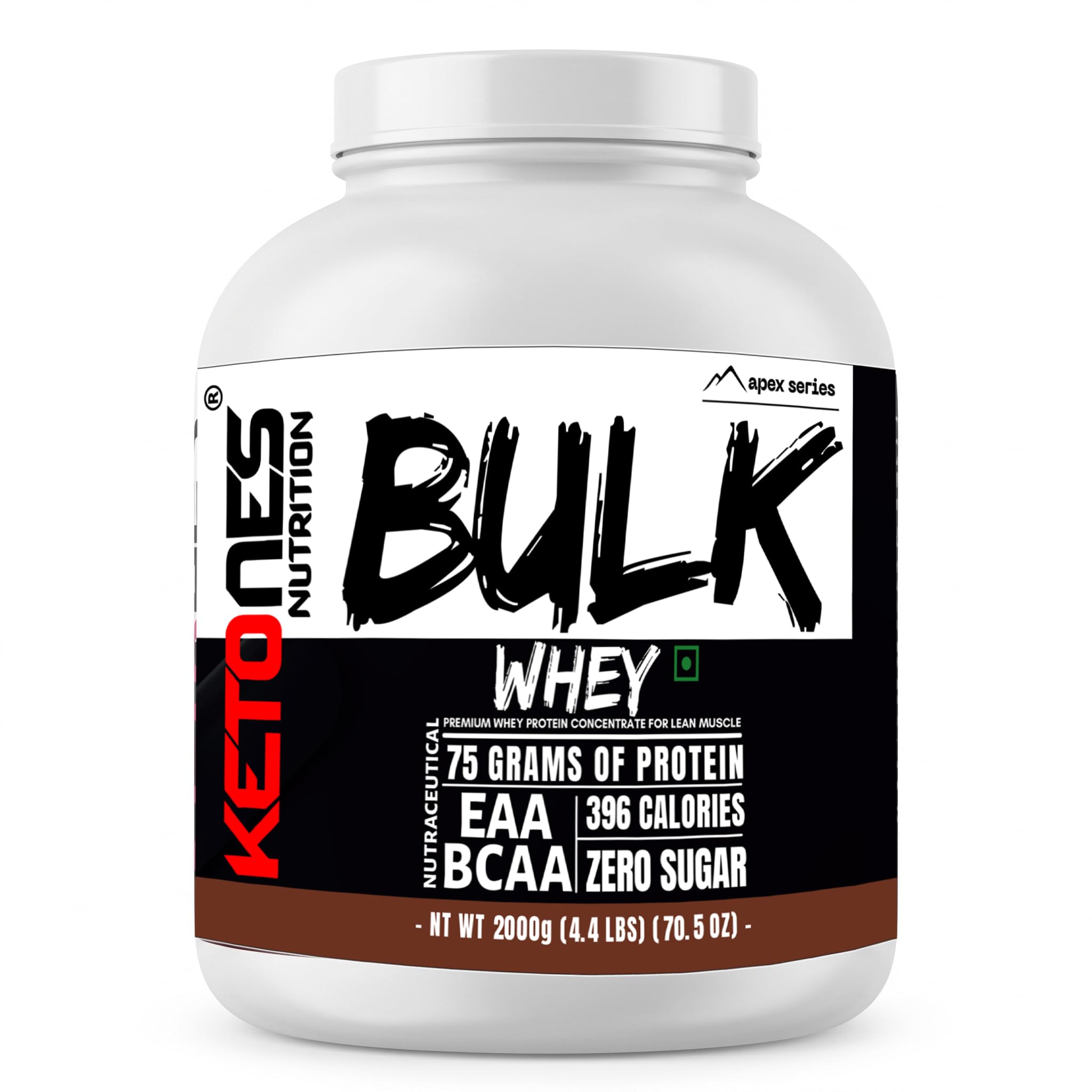 Ketones Nutrition Bulk Whey Apex Series | Whey Protein Concentrate, 75g Protein, Zero Sugar, 2kg-image-22