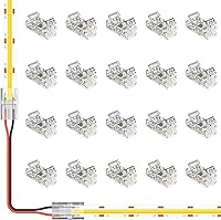 Vista 8 de MIWISE Kit de conectores de 8mm para tira de luces LED COB de 2 pines, 12 piezas de conectores sin espacio en forma de L/esquina, conectores