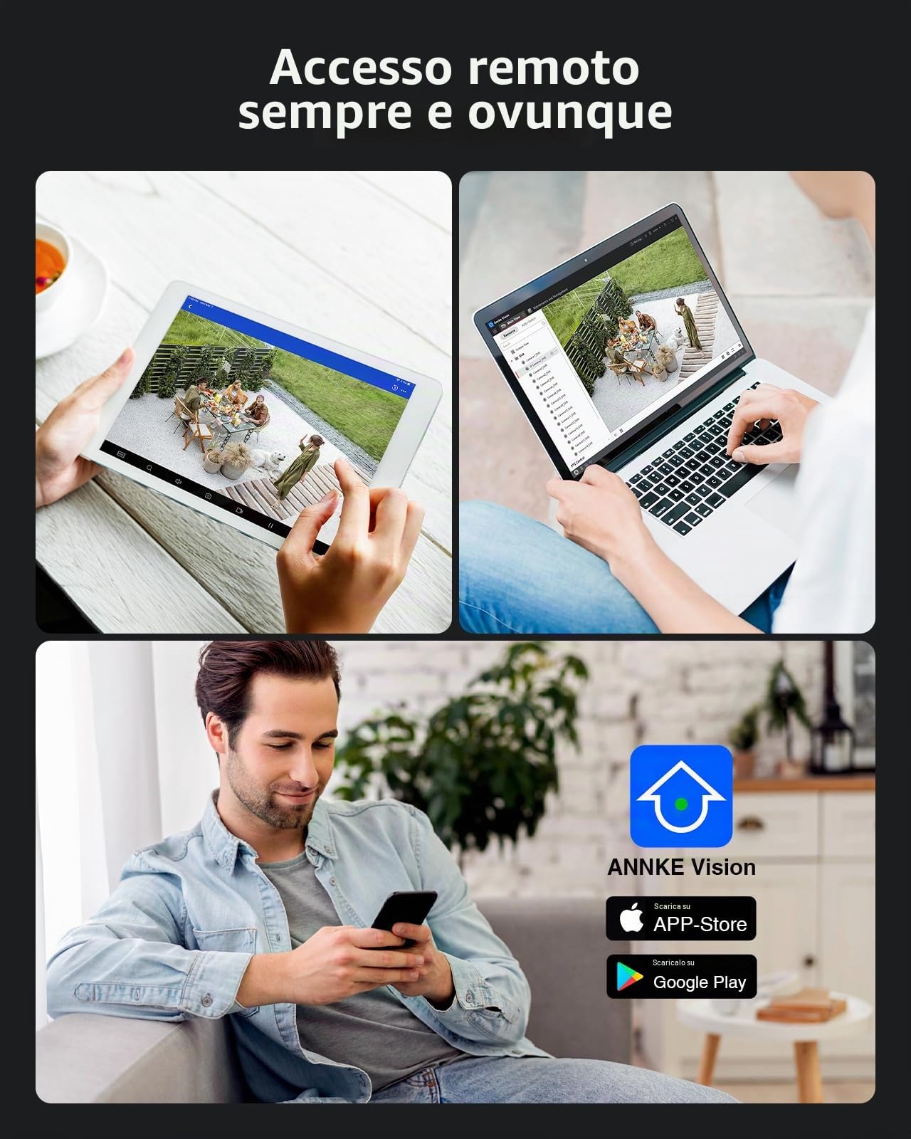 ANNKE 3K PT PoE Telecamera di sorveglianza esterna con tracciamento automatico, rotazione 345° inclinazione 80°, audio a 2 vie, riconoscimento AI di persone e veicoli, Smart Dual Light, CPT500