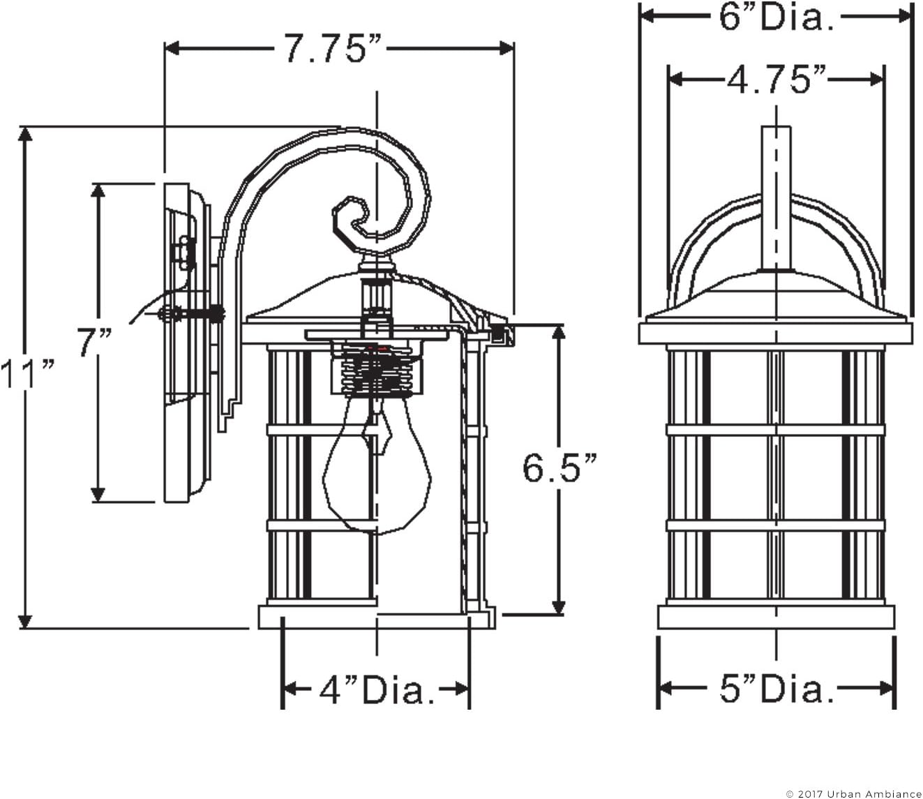 Rеvіеw Prоduсt Luxury Craftsman Outdoor Wall Light, Small Size: 11H x 6W, with English Tudor Style Elements, Wrought Iron Design, Natural Black Finish and Seeded Glass, UQL1040 by Urban Ambiance Bеѕt Cуbеr Mоndау 🔥 Luxury Craftsman Outdoor Wall Light, Small Size: 11H x 6W, with English Tudor Style Elements, Wrought Iron Design, Natural Black Finish and Seeded Glass, UQL1040 by Urban Ambiance