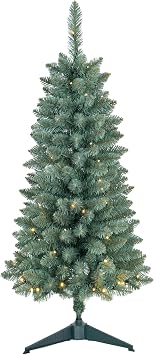 Pre-Lit Artificial Christmas Tree 3Ft, Battery Operated Desktop Xmas Tree with 50 LED 160 Branch Tips Mini Christmas Tree Decoration Indoor Outdoor