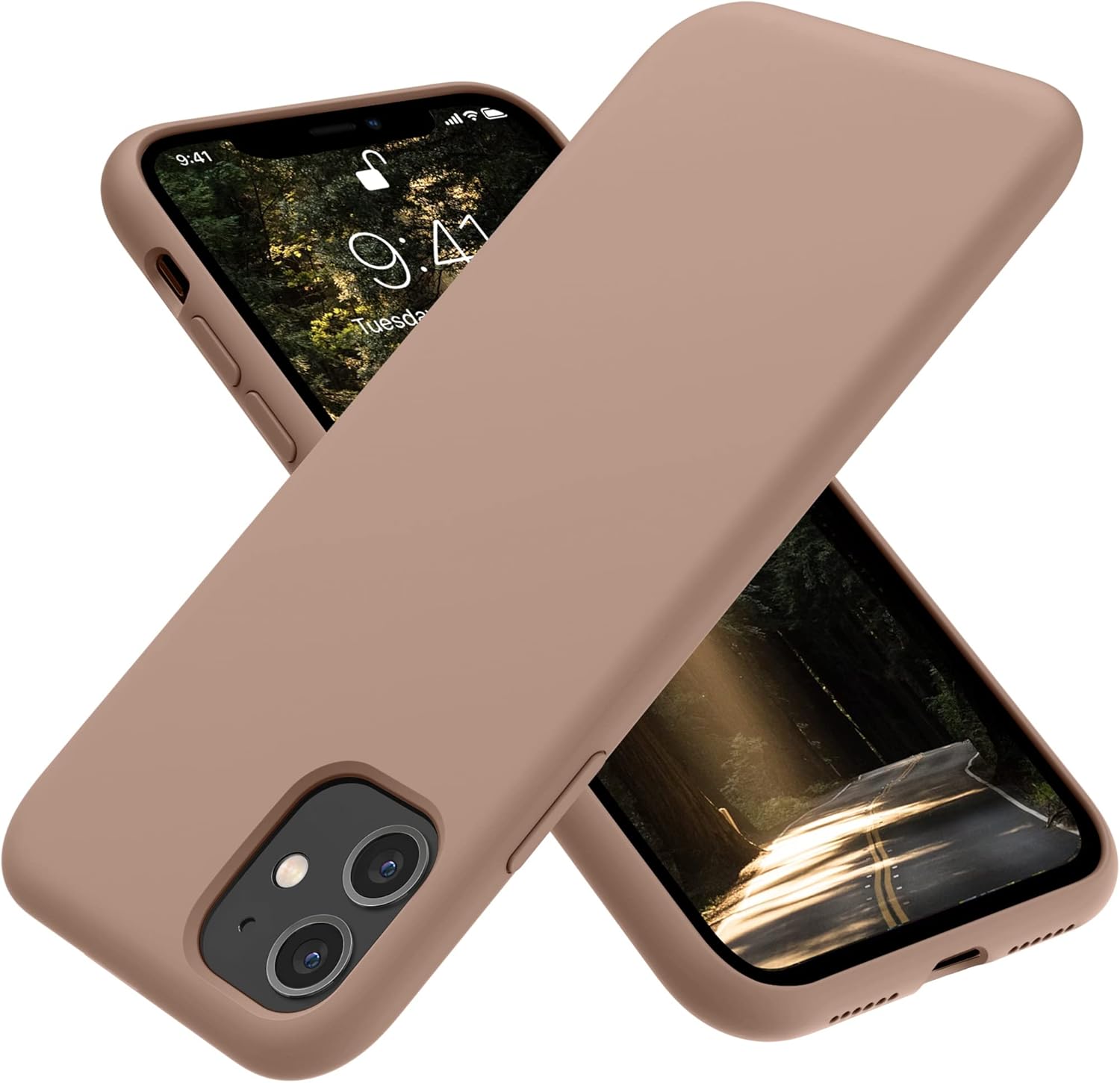 OTOFLY iPhone 11 Case,Ultra Slim Fit iPhone Case Liquid Silicone Gel Cover with Full Body Protection Anti-Scratch Shockproof Case Compatible with iPhone 11 (Light Brown) : Cell Phones & Accessories