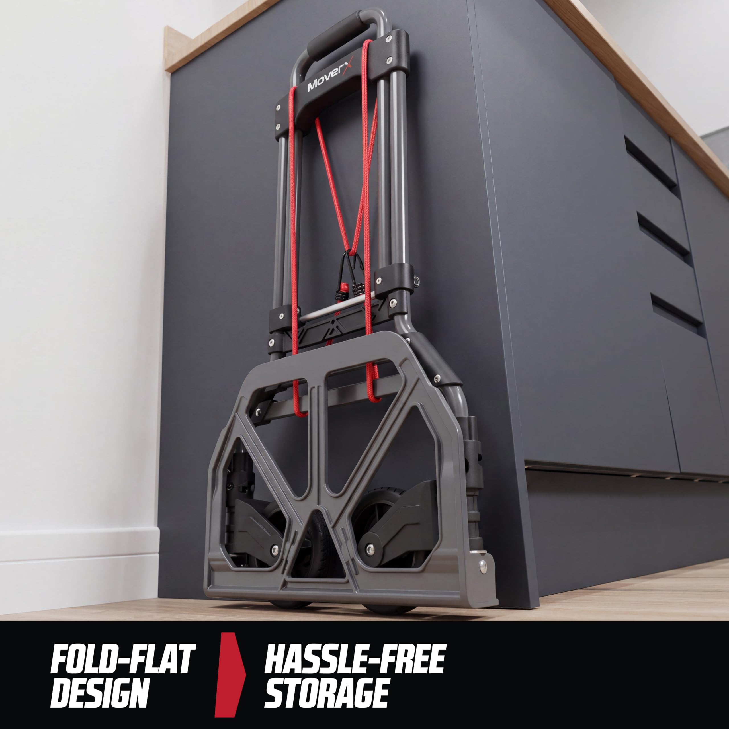 MoverX Faltbare Sackkarre aus Aluminium, robuste Sackkarre, faltbarer Rollwagen auf Rädern, Mehrzweck-Sackkarre, 85 kg