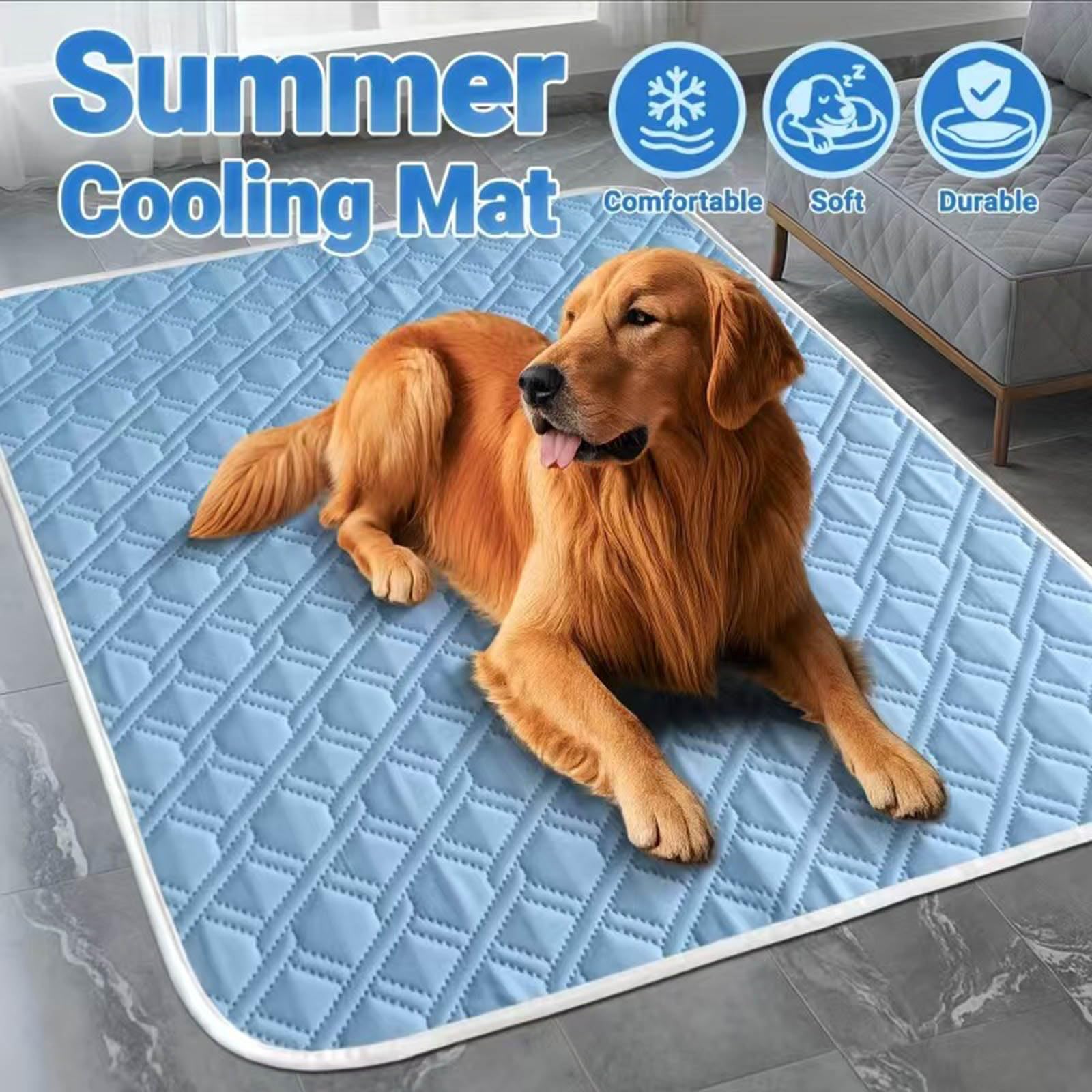 Alfombrilla de refrigeración para mascotas, cojín transpirable para dormir, almohadilla suave portátil lavable para verano, almohadilla fina para perros y gatos, ideal para uso en exteriores