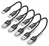 CLEEFUN Short USB C Cable 1ft, 5-Pack USB A to Type C Charger Cord Fast Charging for iPhone 17 16 15 Pro Max Air Plus, for Samsung Galaxy S25 S24 S23 S22 S21 S20 A17 A16 A15 A56 A55 A26 A35 A36 A71