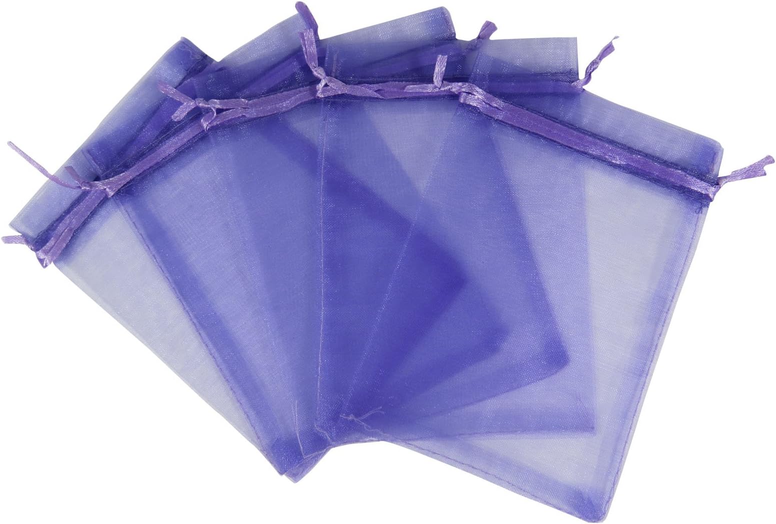 RakrisaSupplies 50Pcs Light Purple Organza Bags 8x12" w/Drawstring | Accurate Sizing, Reinforced Stitching & Crease Free Sheer Organza Pouches | OB812-08