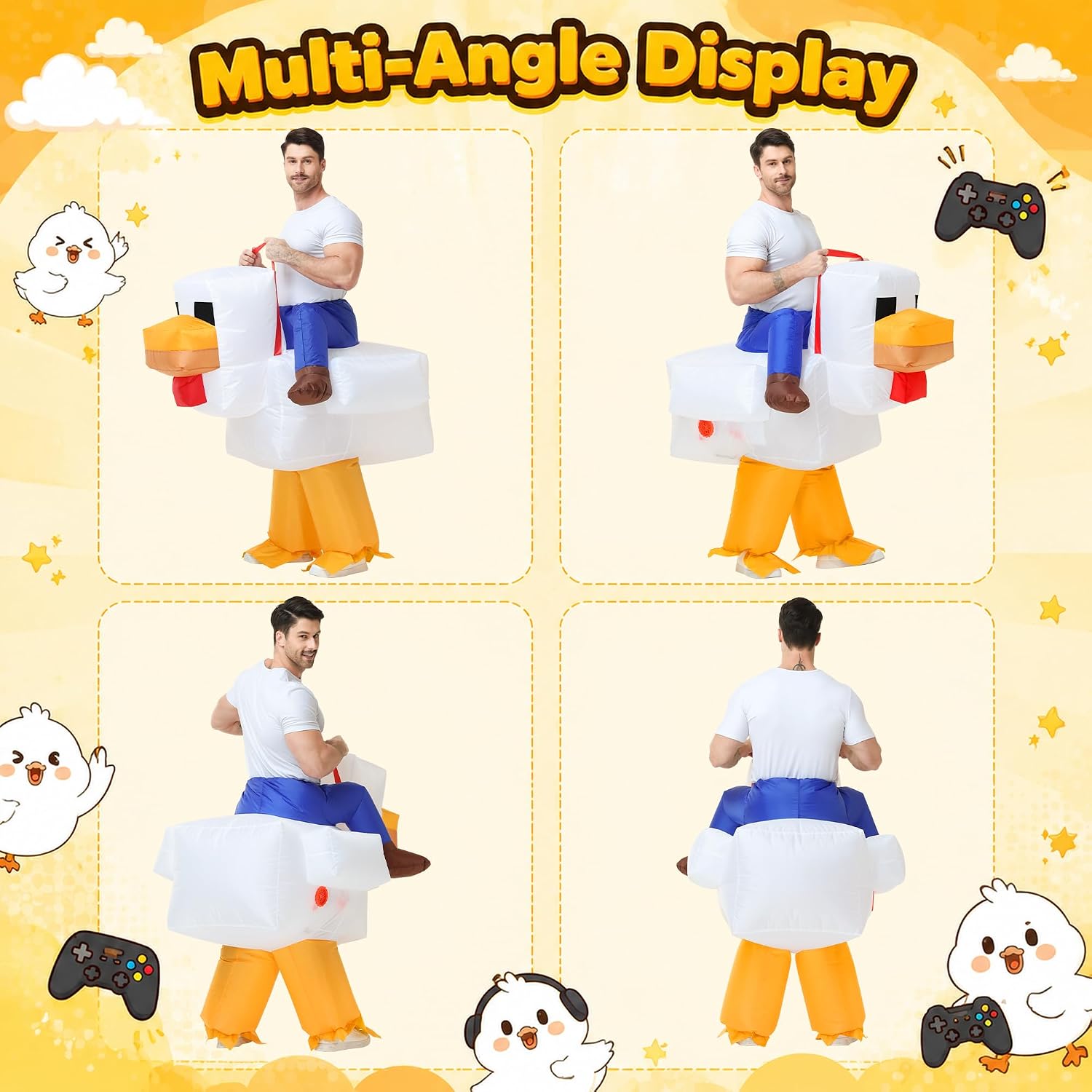 POTOTA Inflatable Chicken Costume for Adult,Halloween Blow Up Costumes