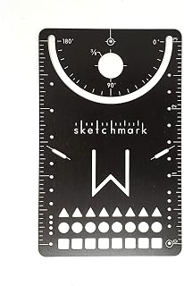 Original Stainless Steel Bookmark Stencil - Credit Card Tool with 11+ Features, Ruler, Compass, Protractor, Journaling, and More