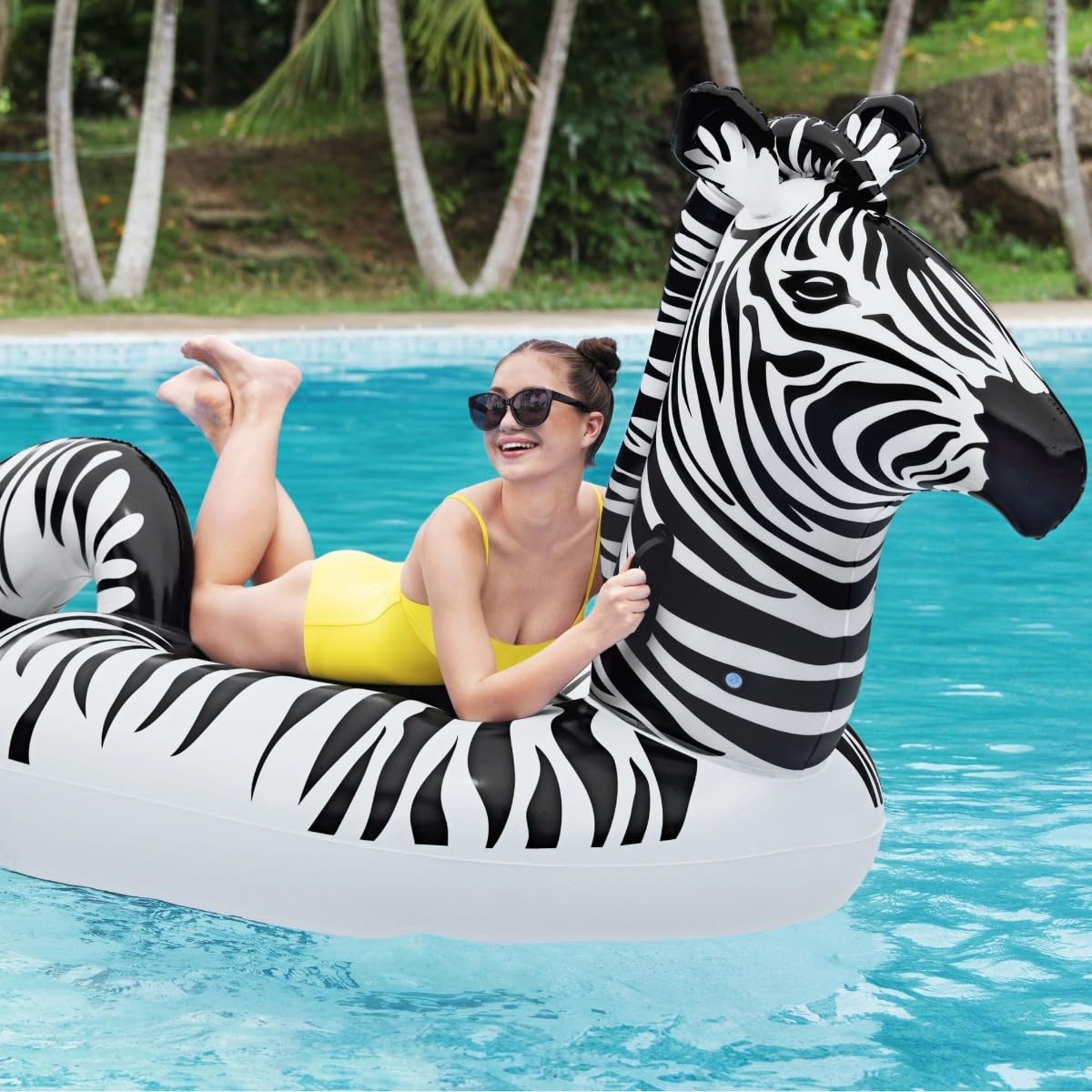 Bestway Zebra Aufblasbares Rutschen | Pool Float, Schwimmbad Kinder Aufblasbares Floß, Poolspielzeug für Kinder und Erwachsene