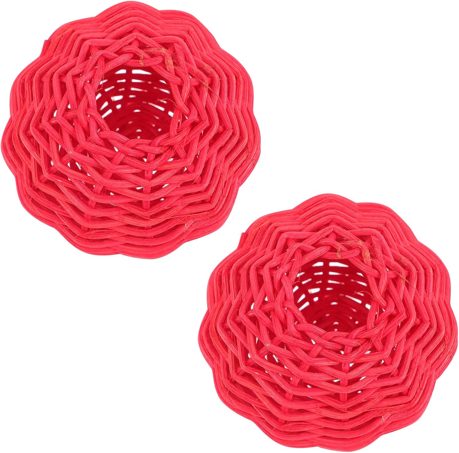 Uonlytech 2 Pcs Rattan Lampshade Ceiling Wicker Chandelier Shades Lamp Shades for Floor Lamps